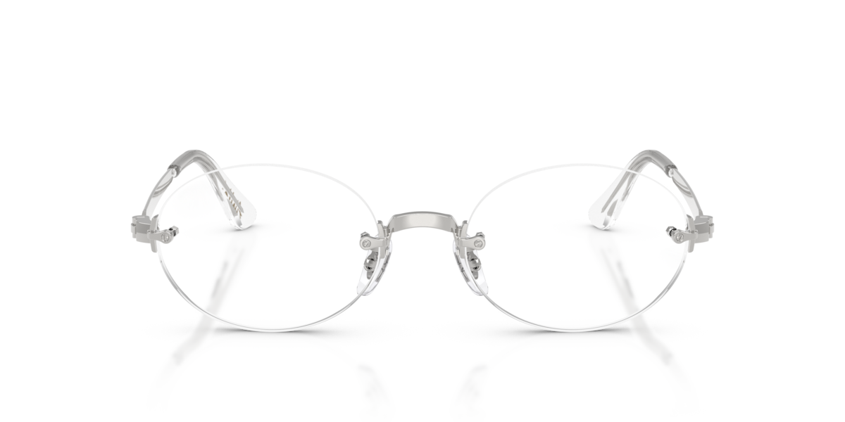 Ray-Ban Unisex Silver Oval Metal Eyeglasses Online - Rimless - Rb3929v