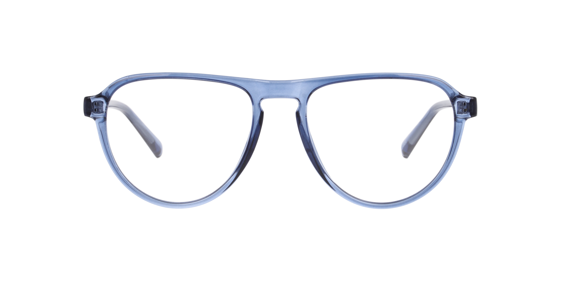 Nigel Transparent Dark Blue PlasticEyeglass Frames for Glasses Direct, Front View