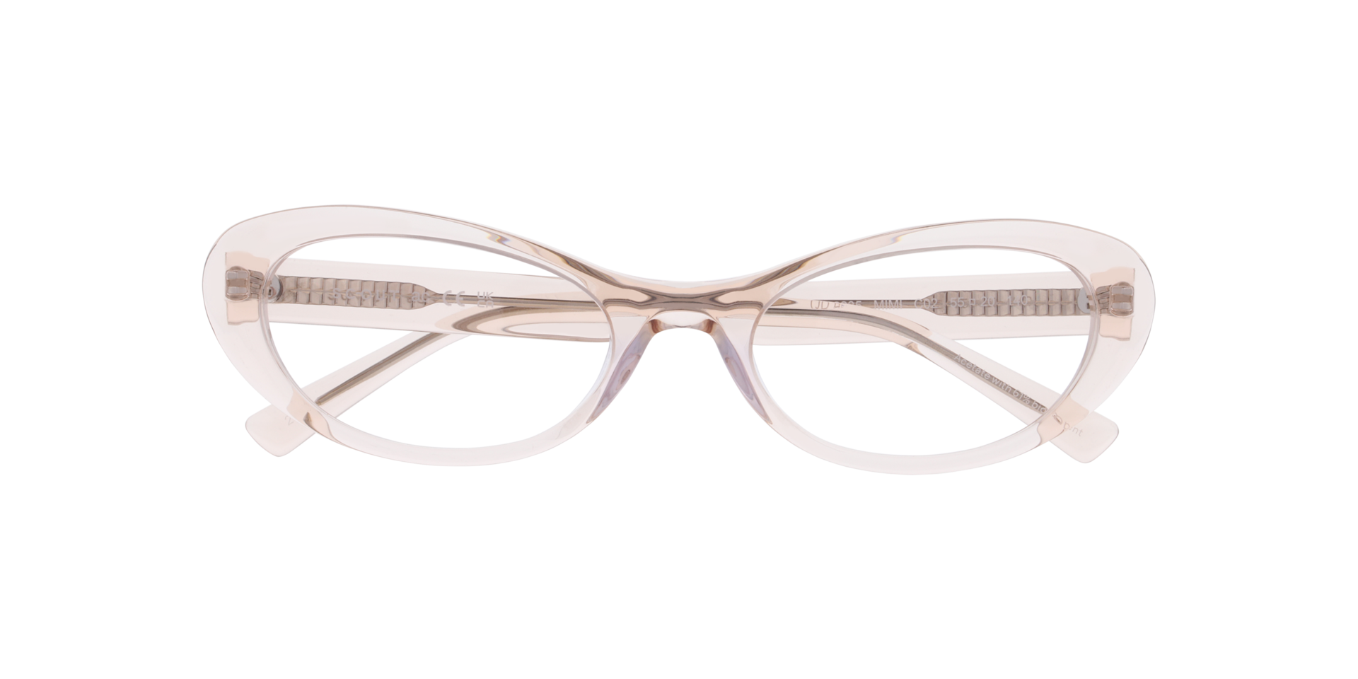 Mimi Transparent Nude AcetateEyeglass Frames for Glasses Direct, Closed View