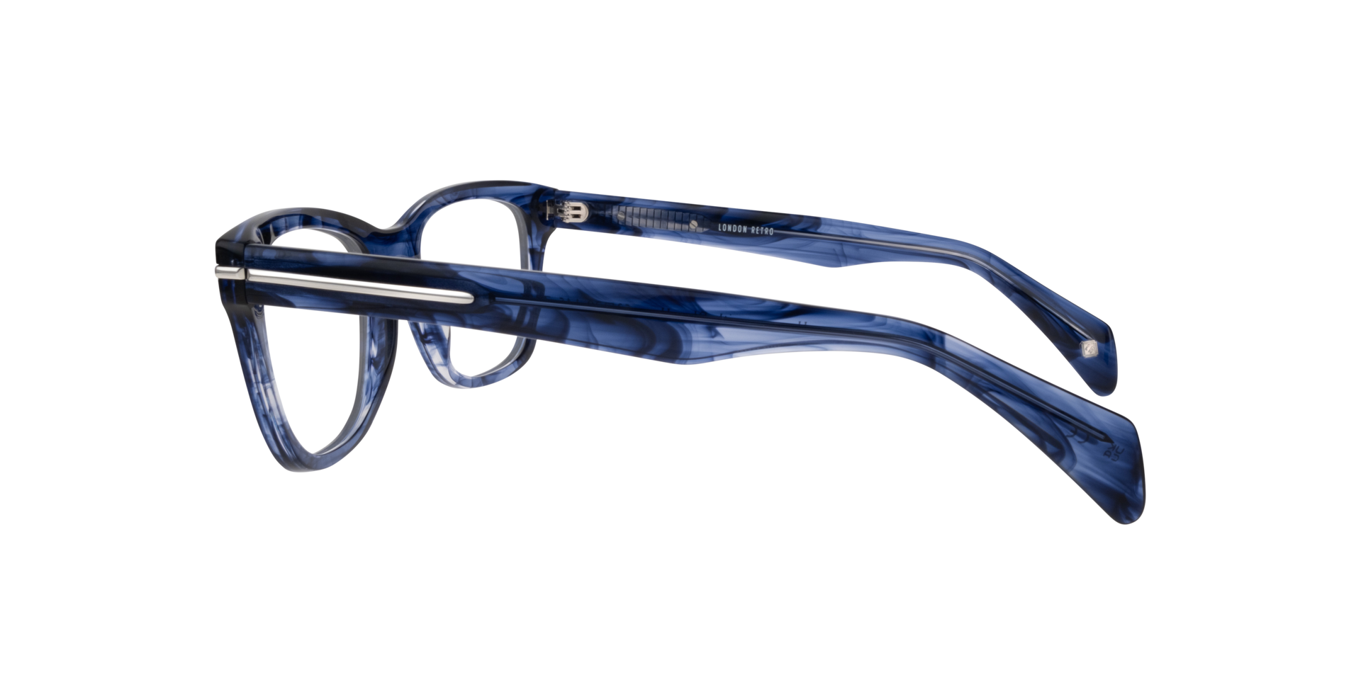 Hammersmith Blue Horn AcetateEyeglass Frames for Glasses Direct, Side View