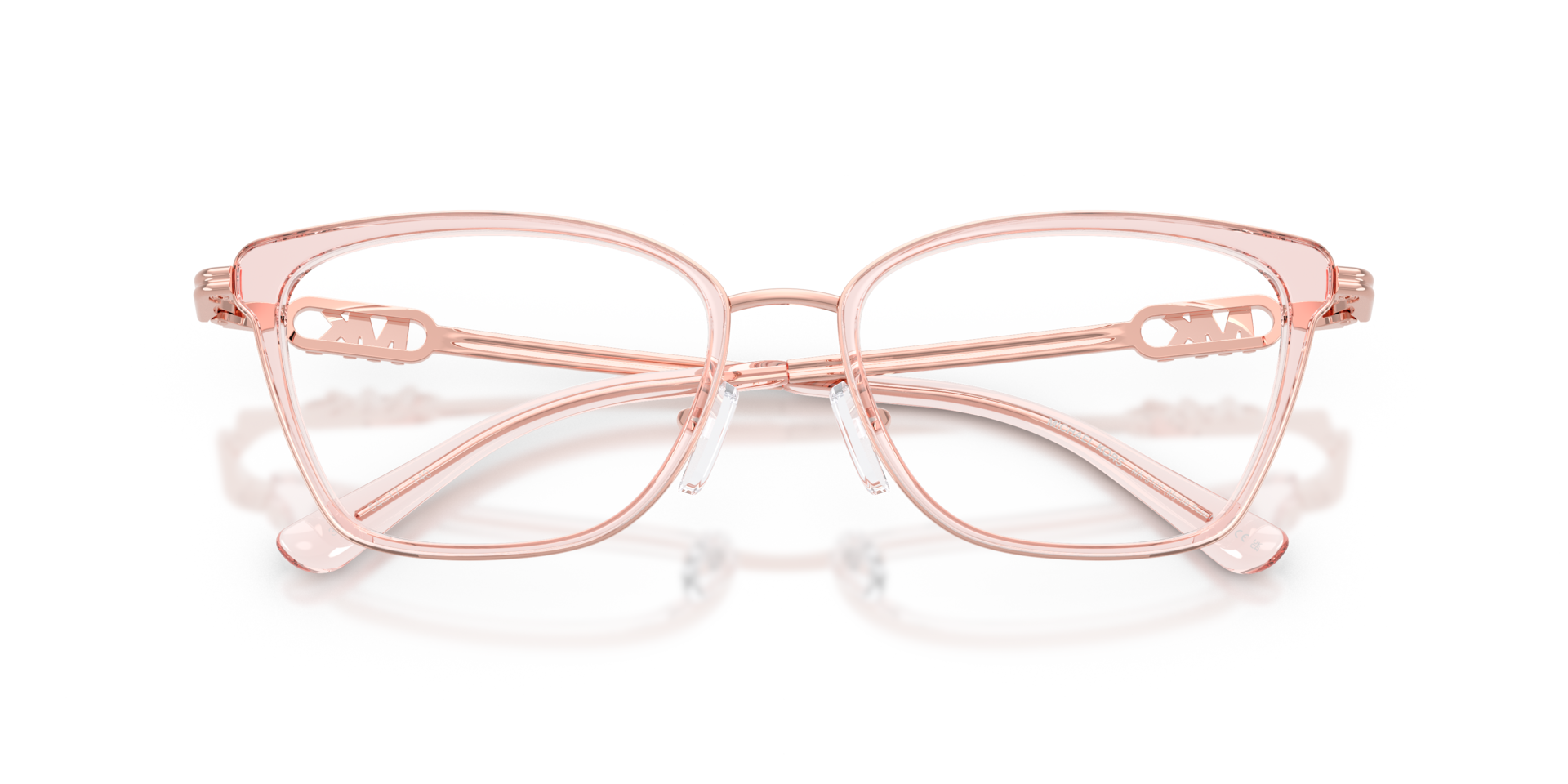 MK3102 Pink Transparent MetalEyeglass Frames for Glasses Direct, Closed View