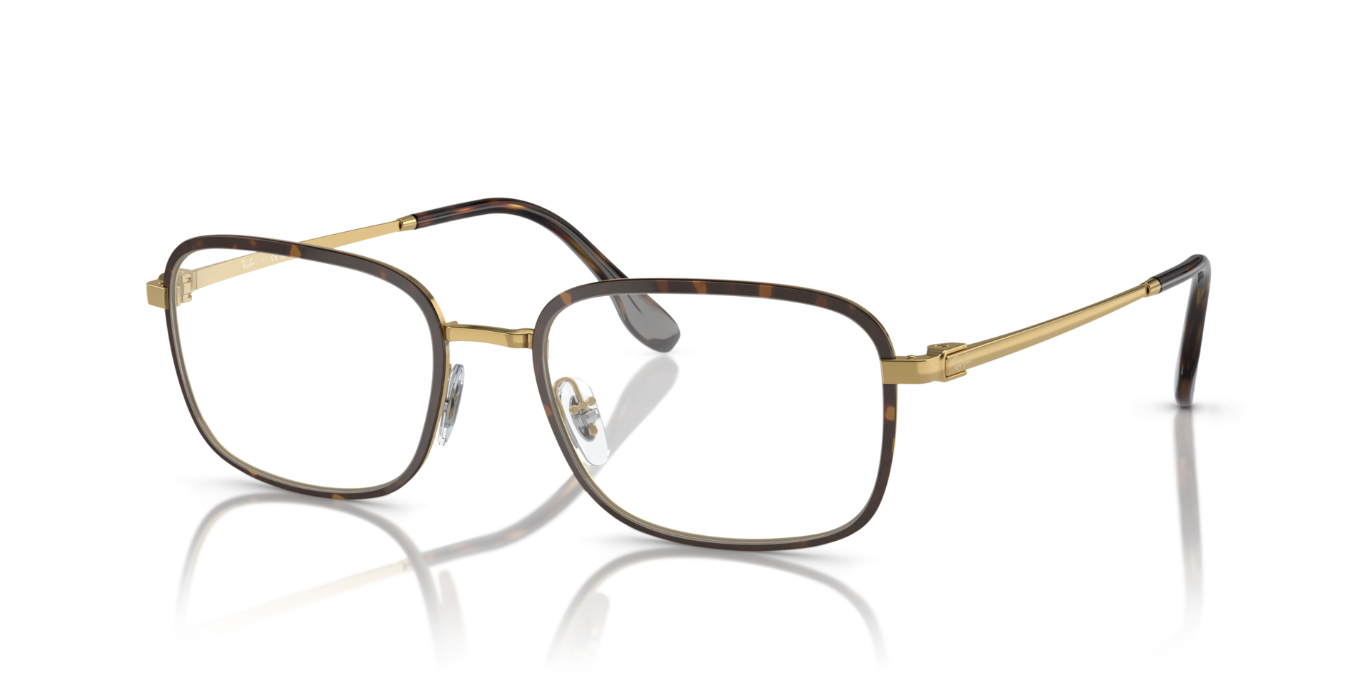 RB6495 Havana On Gold MetalEyeglass Frames for Glasses Direct, Angle View