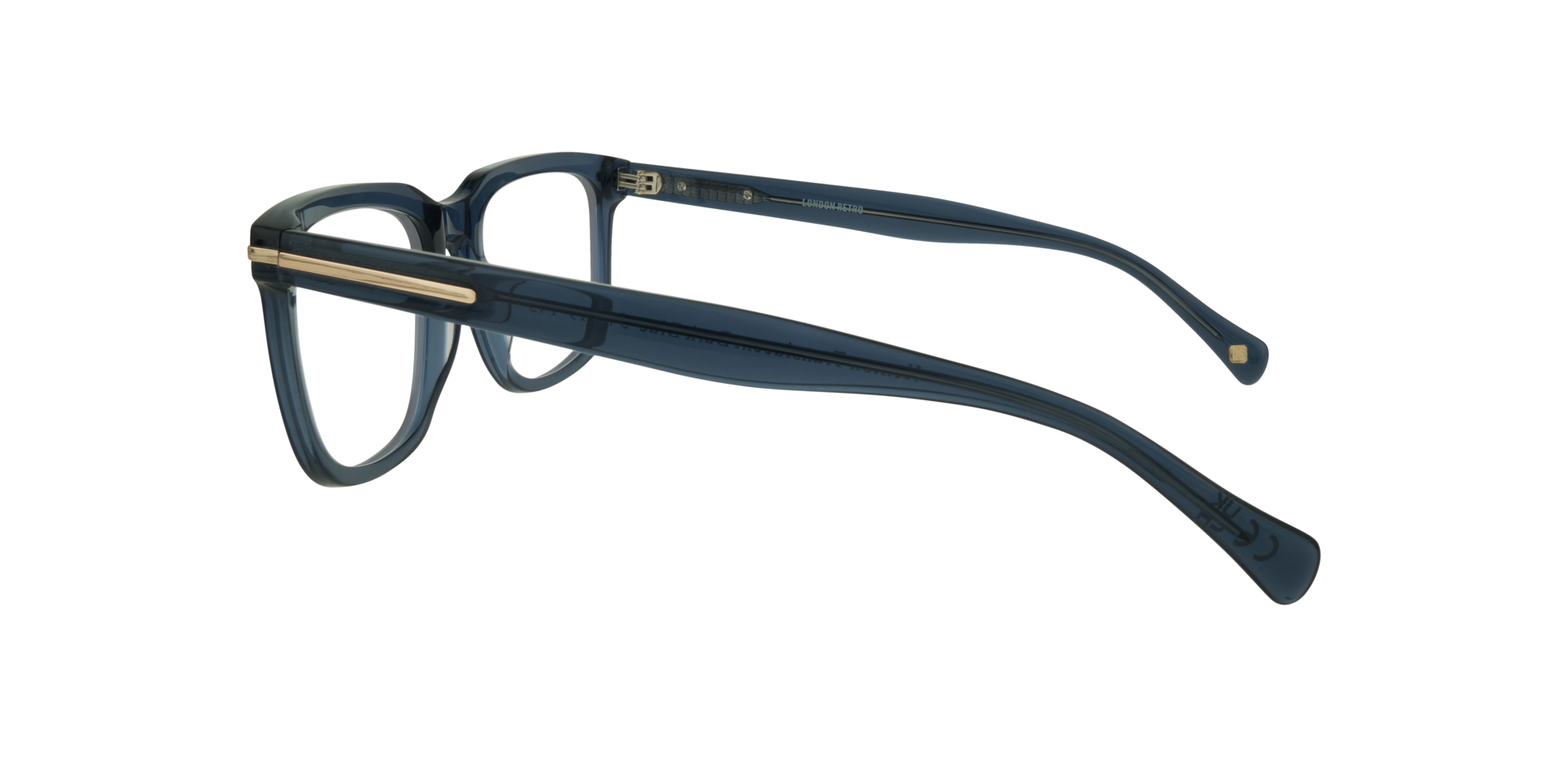 Kenton Translucent Dark Blue AcetateEyeglass Frames for Glasses Direct, Side View