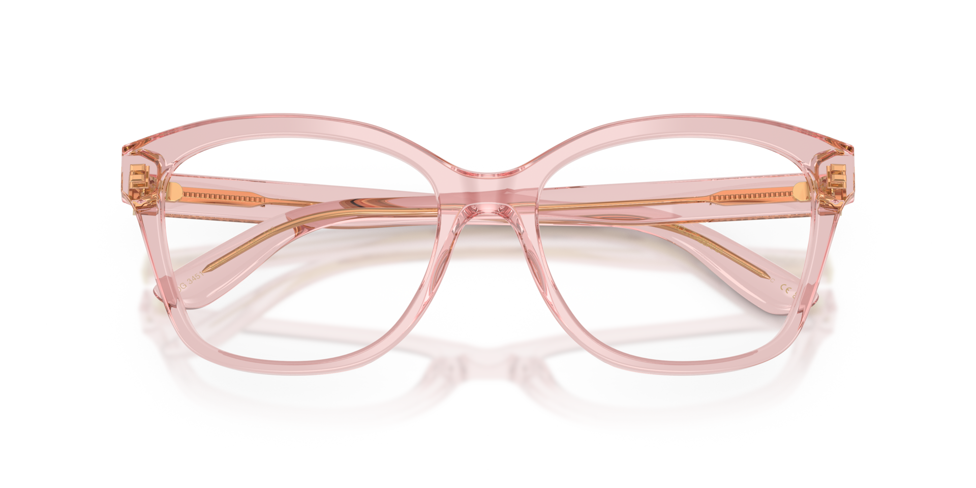 DG3451 Transparent Pink AcetateEyeglass Frames for Glasses Direct, Closed View