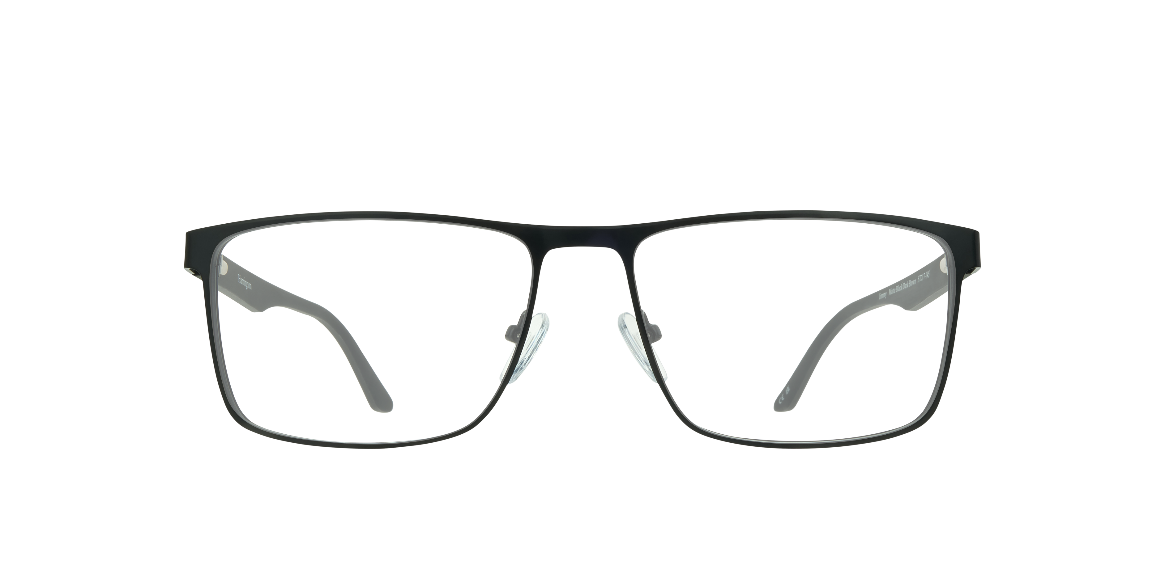 Jimmy Matte Black & Dark Brown MetalEyeglass Frames for Glasses Direct, Front View