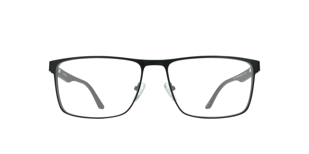 Harrington Men's Matte Black,Dark Brown Matte Black/Dark Brown Rectangle Metal Eyeglasses Online - Full Rim - Jimmy