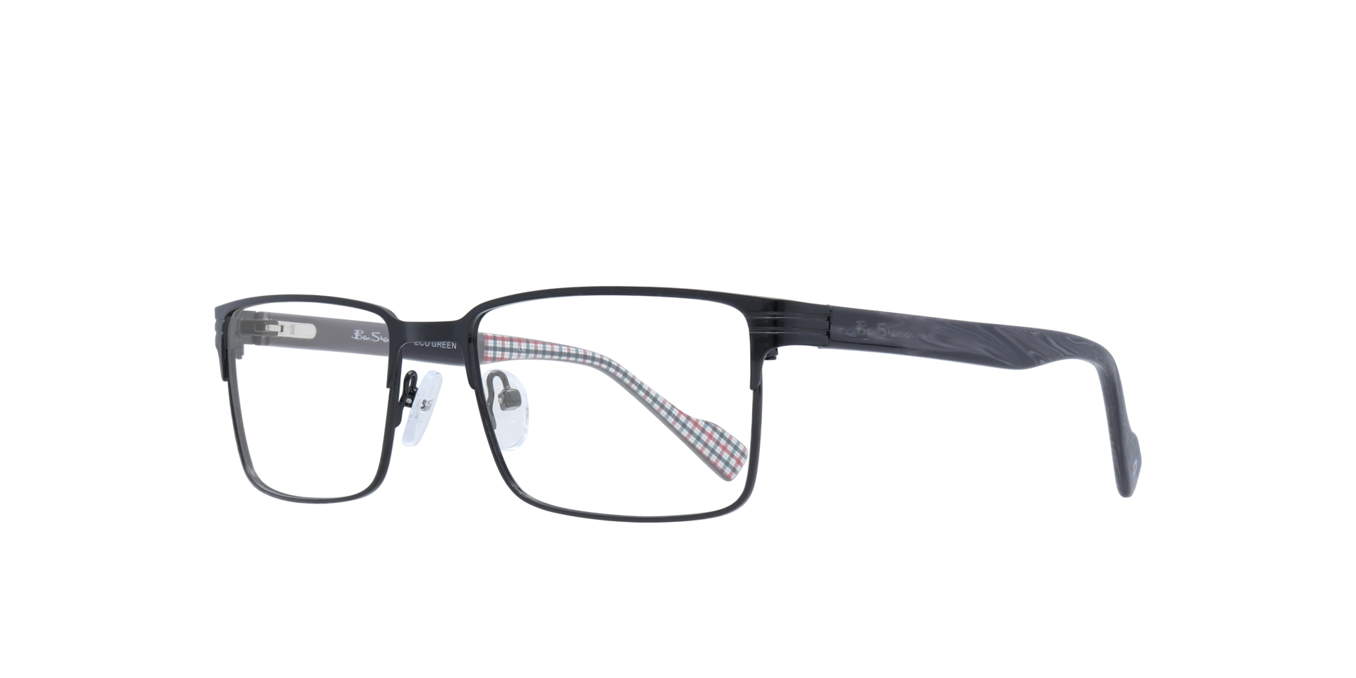 Brook BN Black PlasticEyeglass Frames for Glasses Direct, Angle View