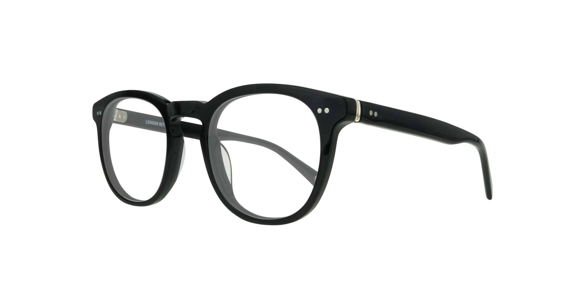 Reggie Black AcetateSunglass Frames for Glasses Direct, Angle View