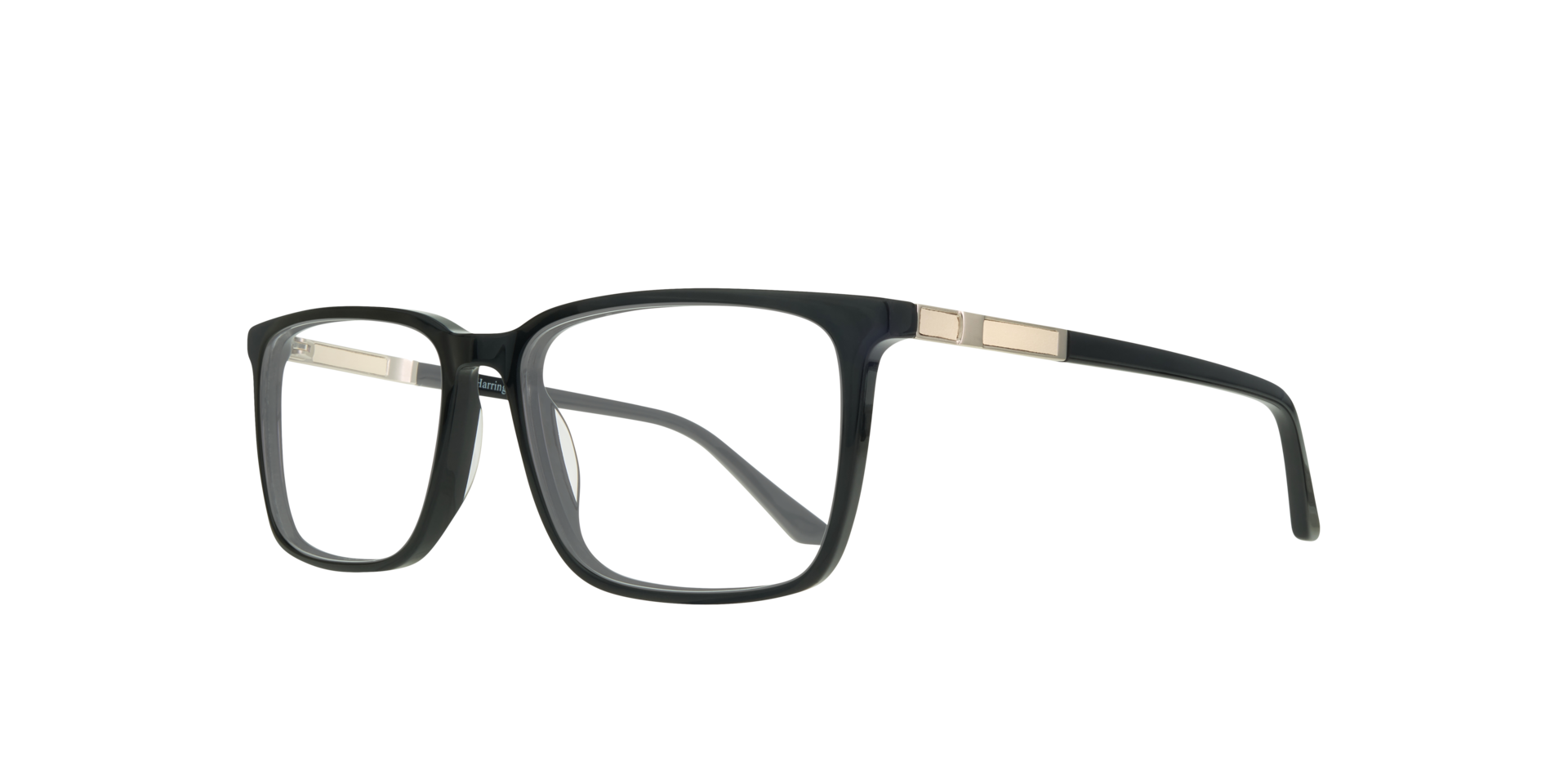 Jonas Black & Matte Silver AcetateEyeglass Frames for Glasses Direct, Angle View