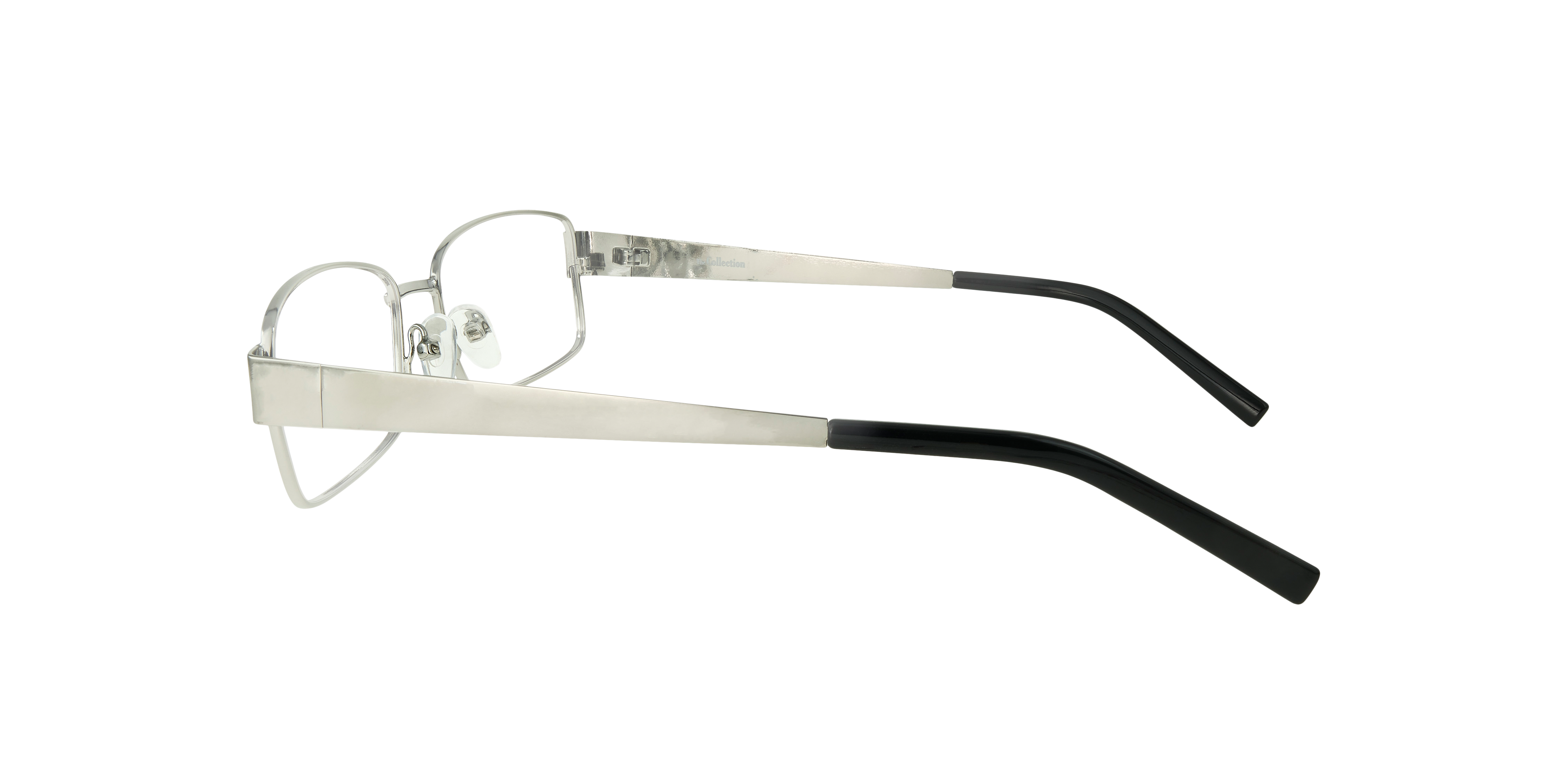 Leonardo Shiny Silver MetalEyeglass Frames for Glasses Direct, Side View
