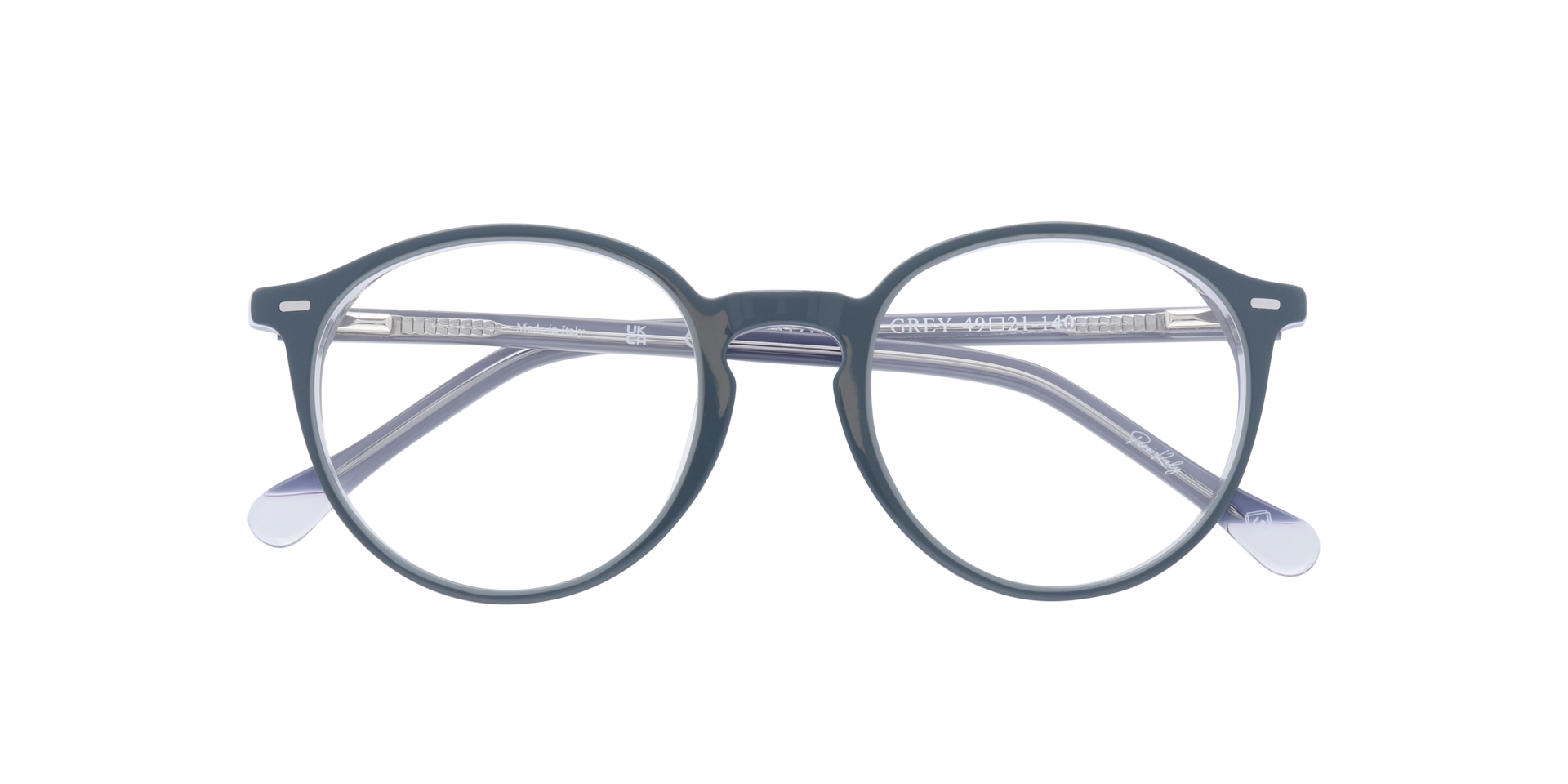 ZEROTHREE Grey AcetateEyeglass Frames for Glasses Direct, Closed View