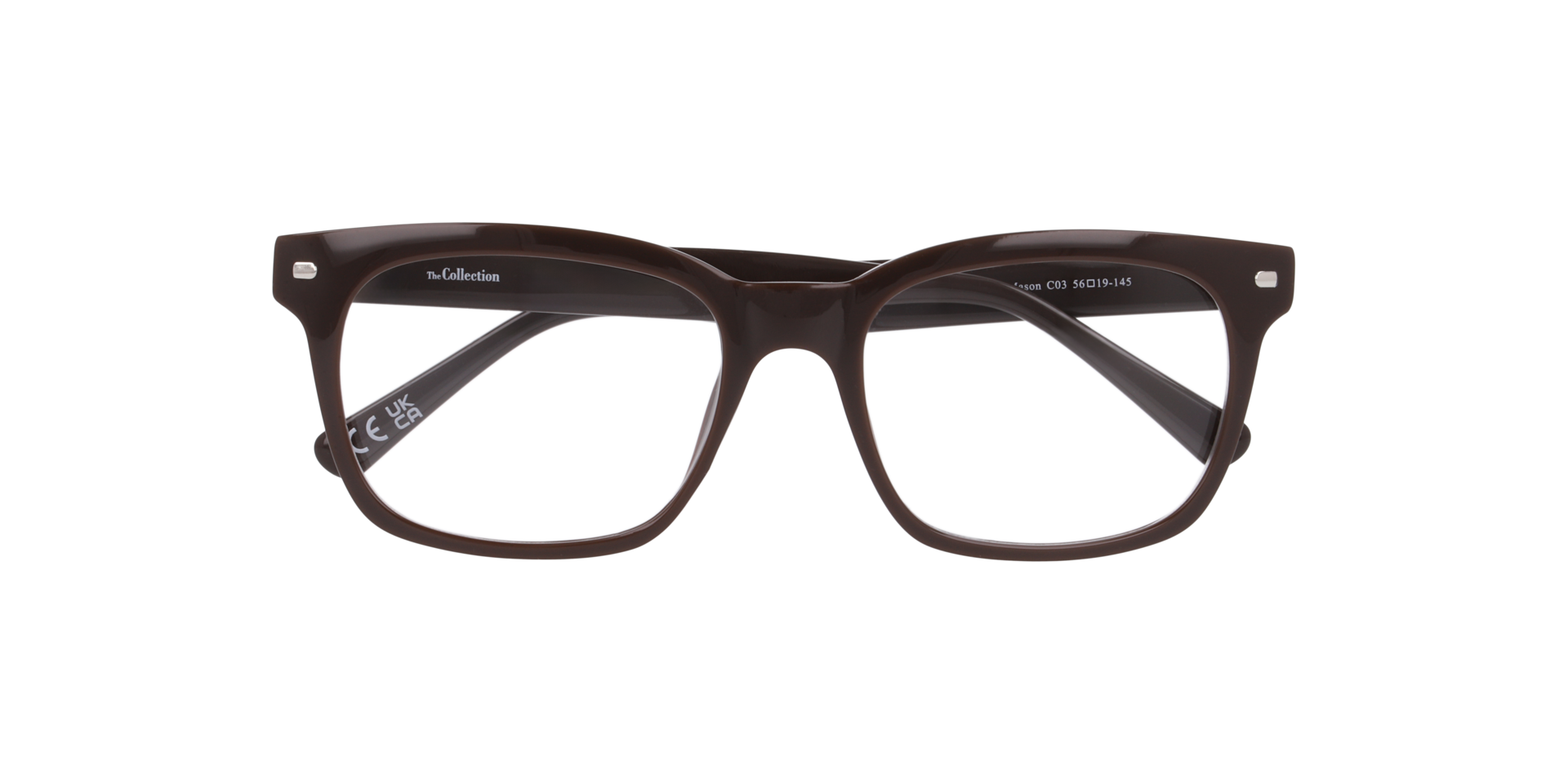 Mason Dark Brown PlasticEyeglass Frames for Glasses Direct, Closed View