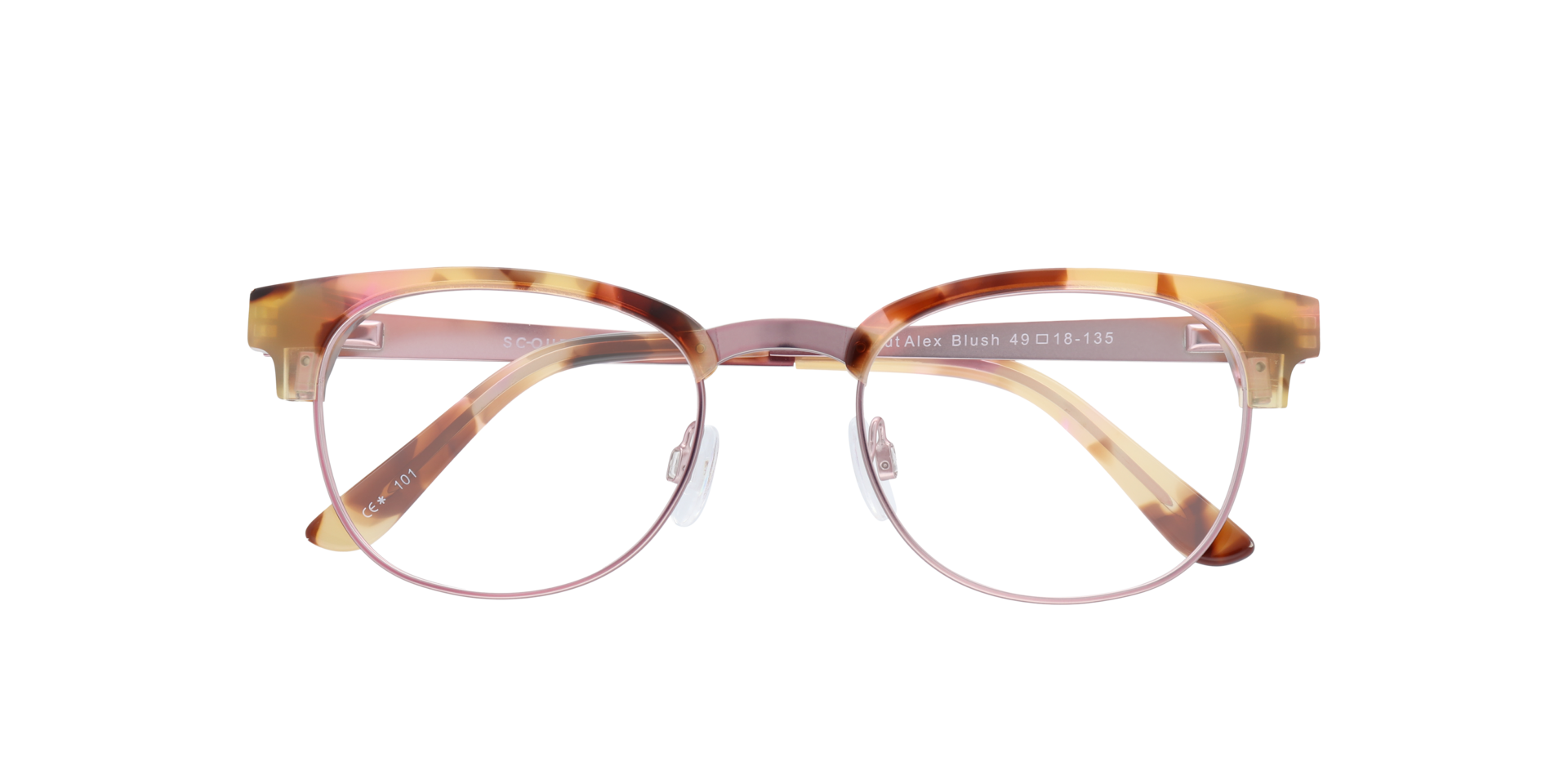 Alex Blush MetalEyeglass Frames for Glasses Direct, Closed View