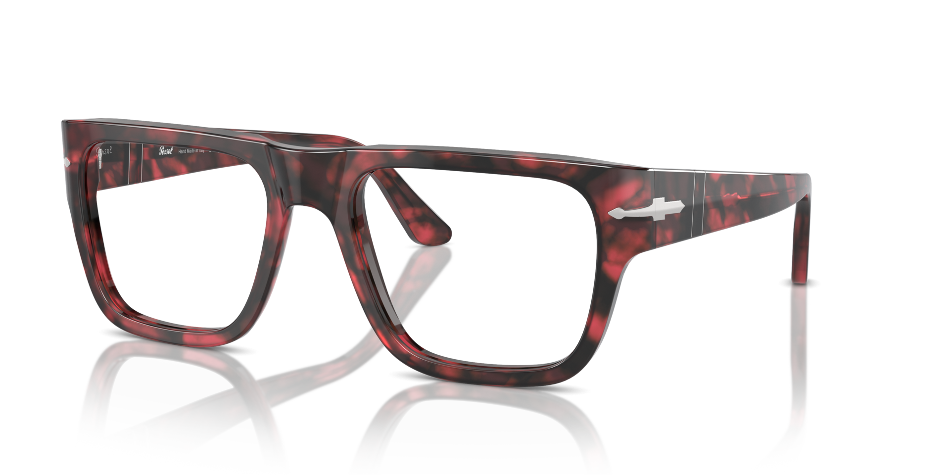 PO3348V Red Havana AcetateEyeglass Frames for Glasses Direct, Angle View