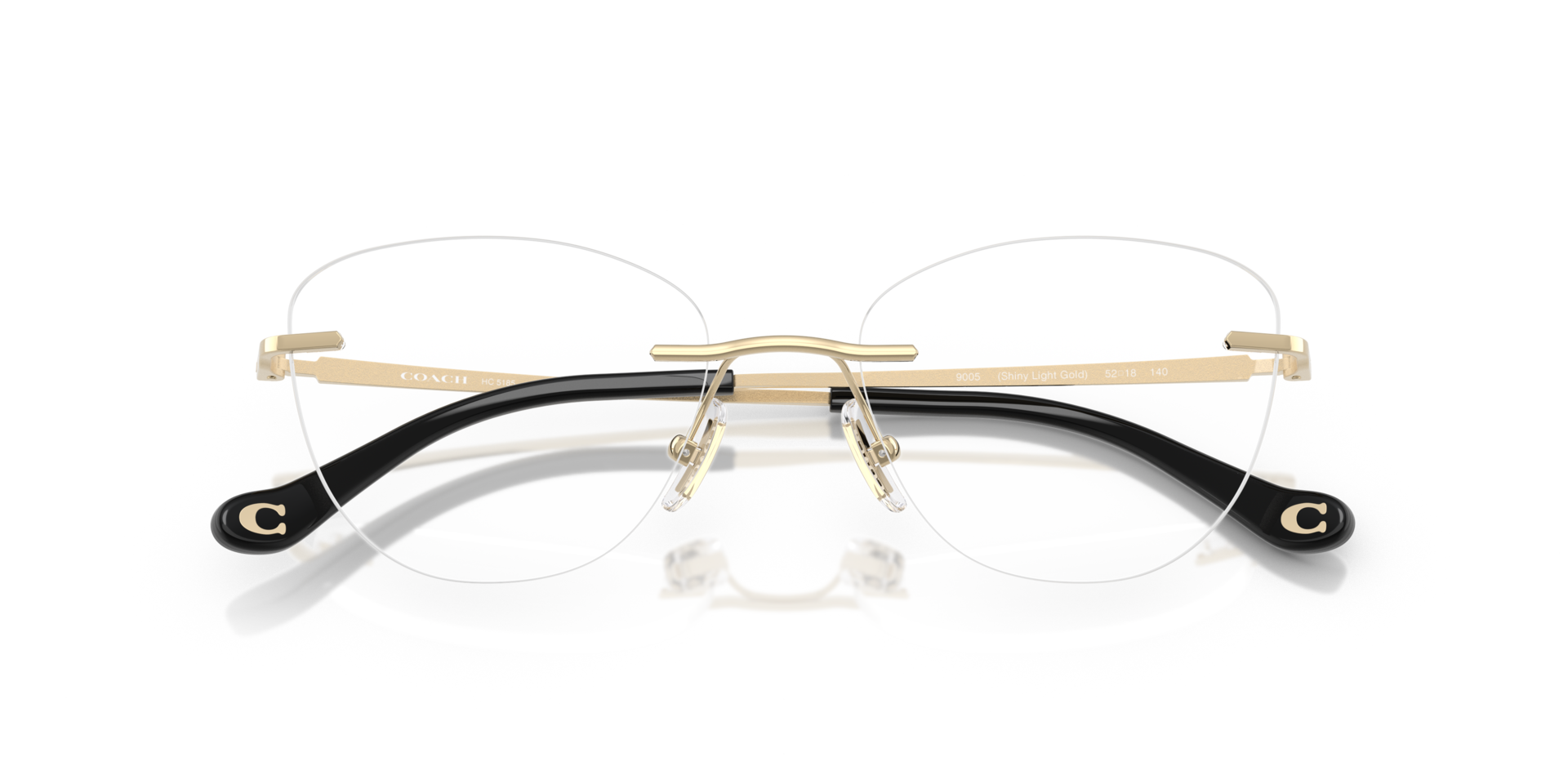 HC5185 Shiny Light Gold MetalEyeglass Frames for Glasses Direct, Closed View
