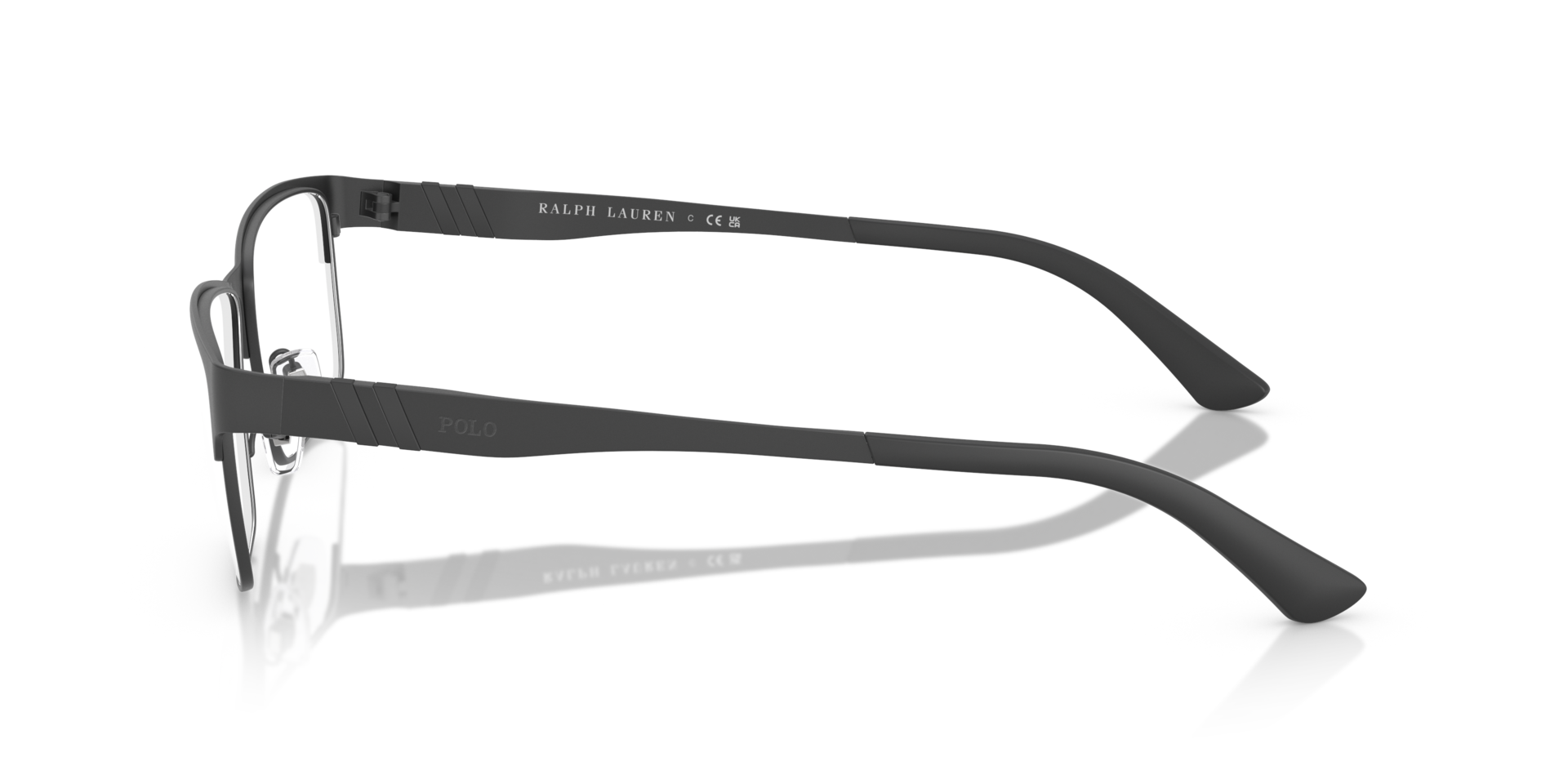 PH1147 Matte Black MetalEyeglass Frames for Glasses Direct, Side View