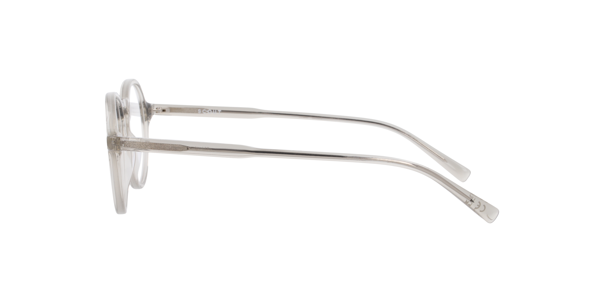 Mackenzie Crystal Light Grey AcetateEyeglass Frames for Glasses Direct, Side View