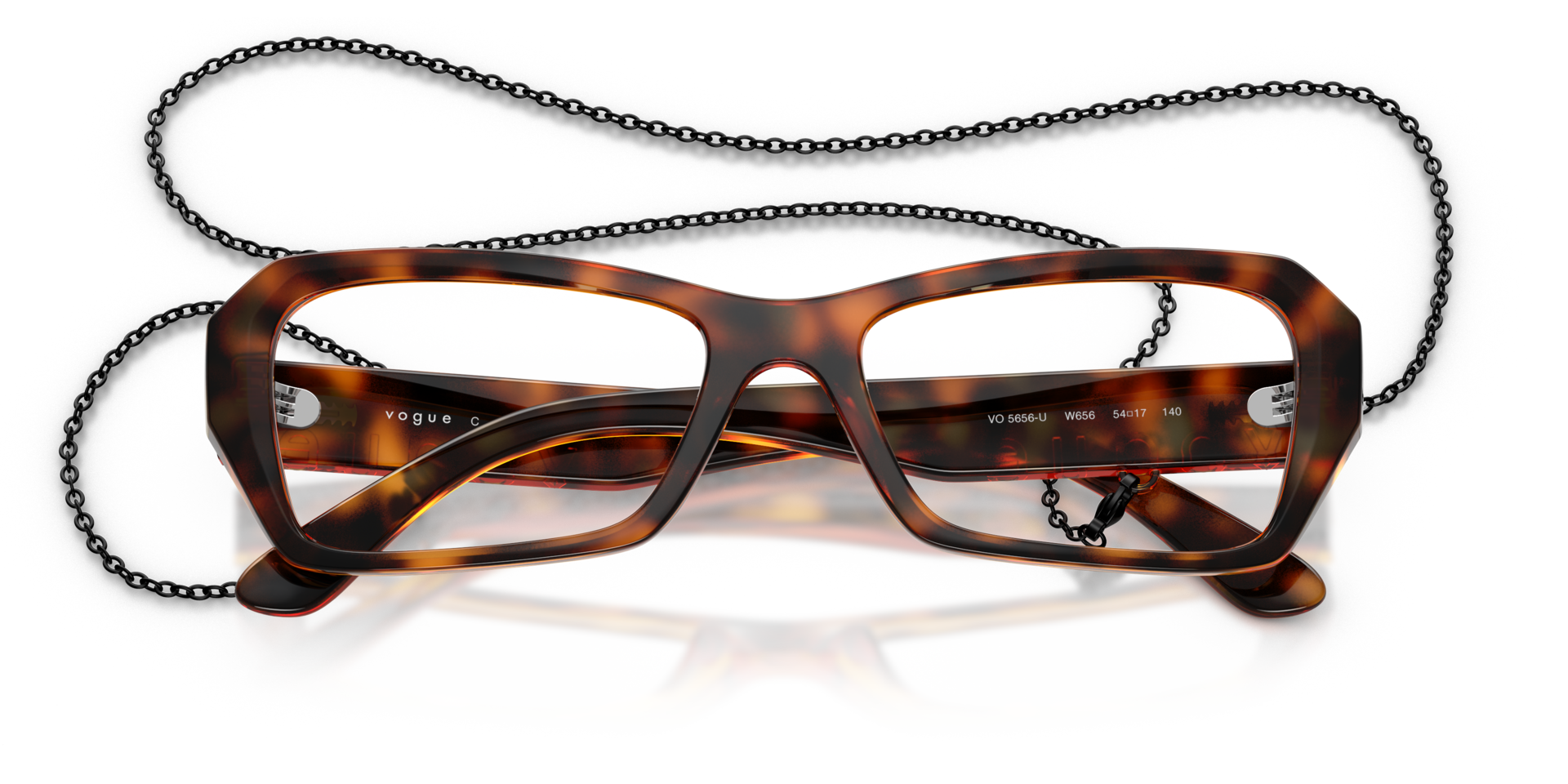 VO5656U Dark Havana PlasticEyeglass Frames for Glasses Direct, Closed View
