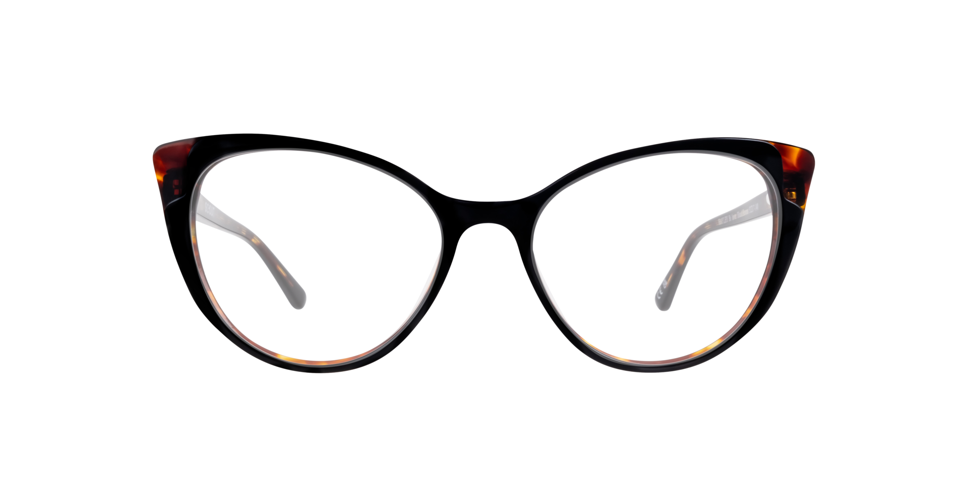 Hayley Bi Layer Black & Havana AcetateEyeglass Frames for Glasses Direct, Front View