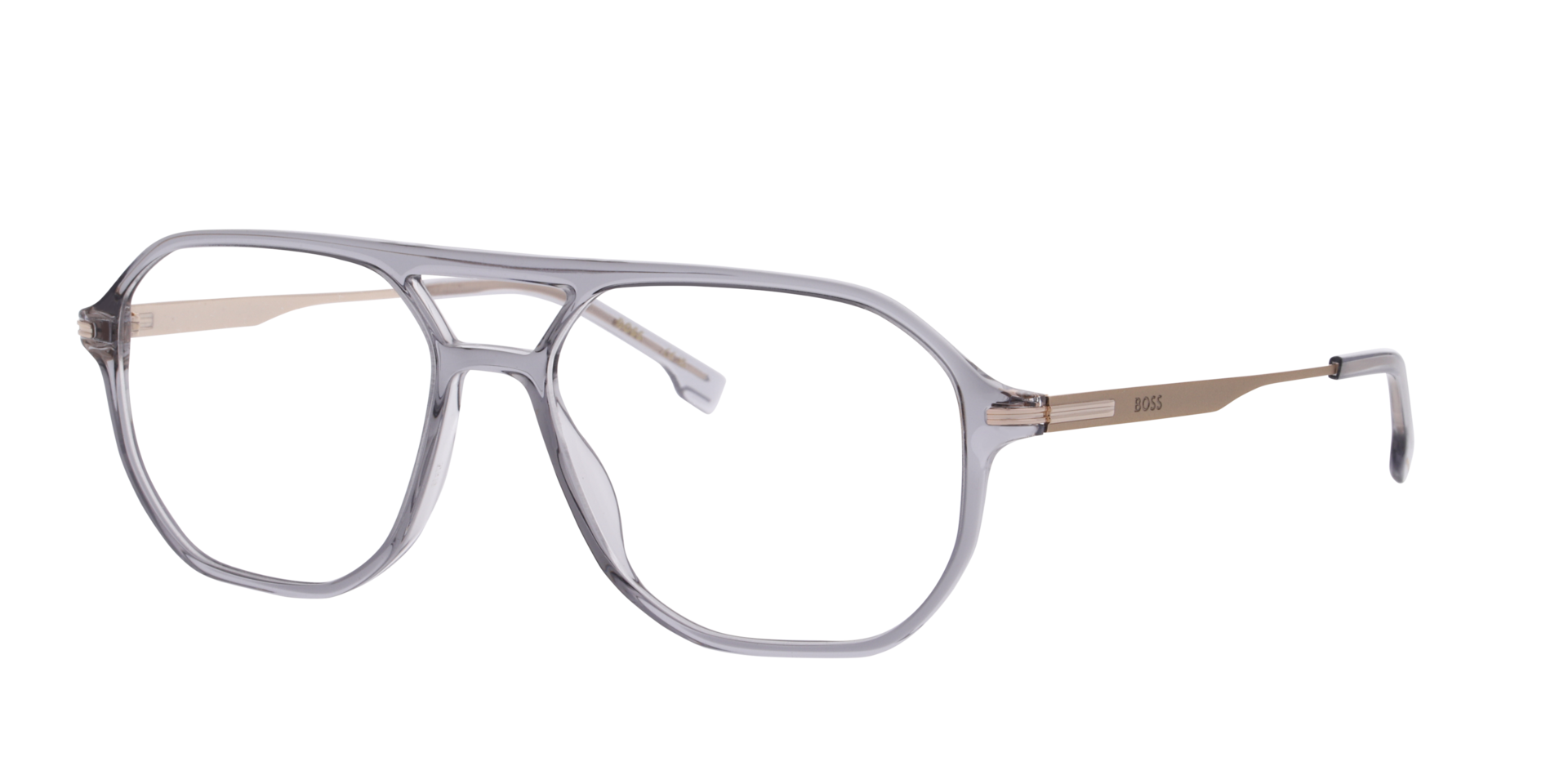 BOSS 1890 Grey Gold AcetateEyeglass Frames for Glasses Direct, Angle View