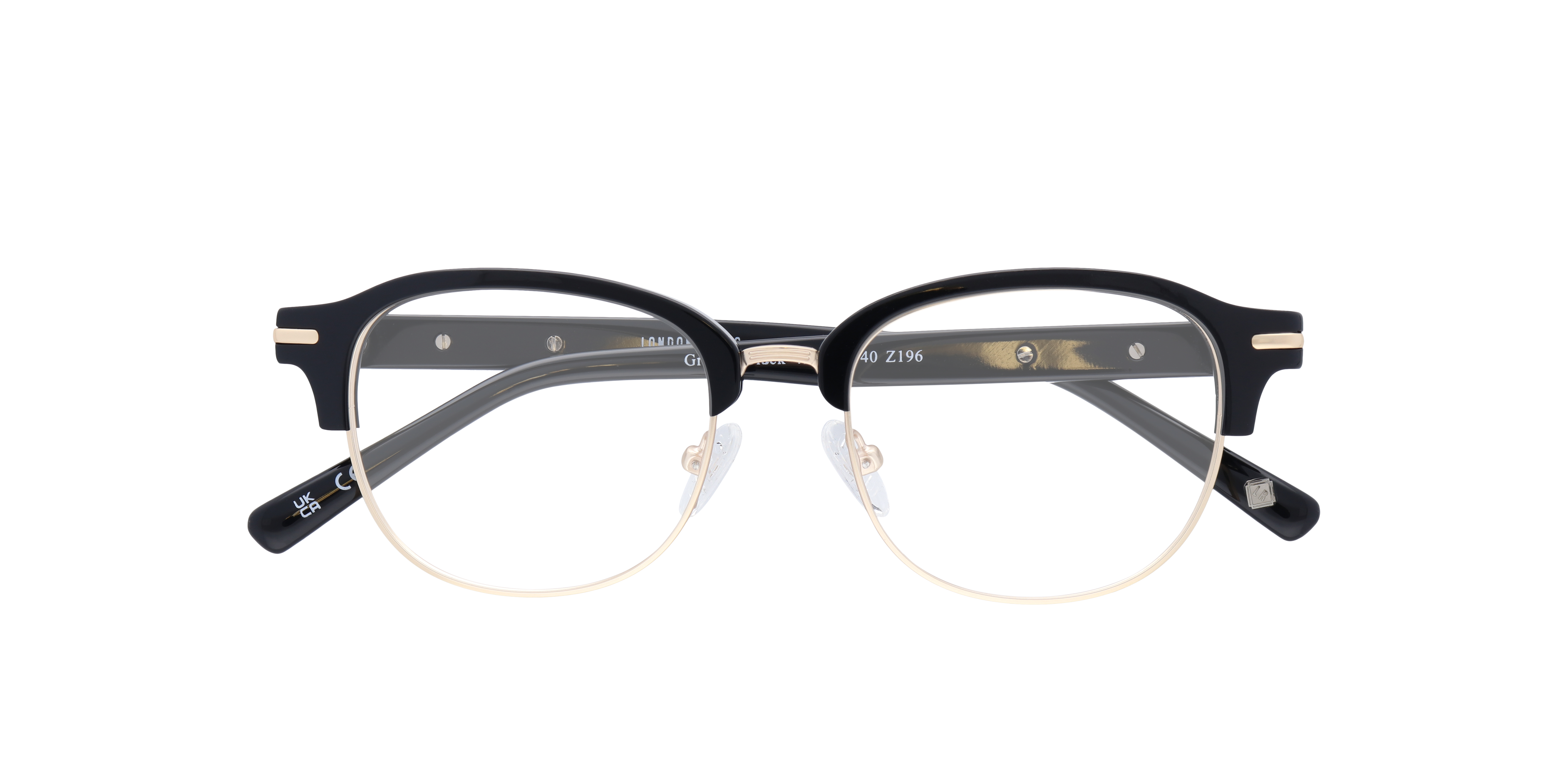 Grange Black MetalEyeglass Frames for Glasses Direct, Closed View