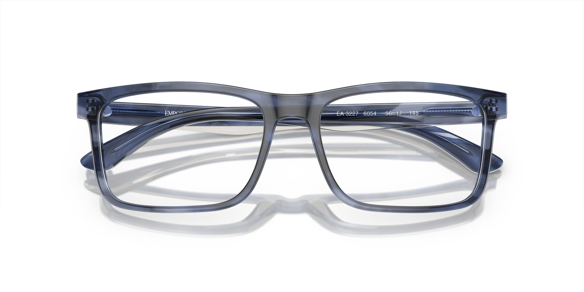 EA3227 Shiny Blue & Top Smoke AcetateEyeglass Frames for Glasses Direct, Closed View
