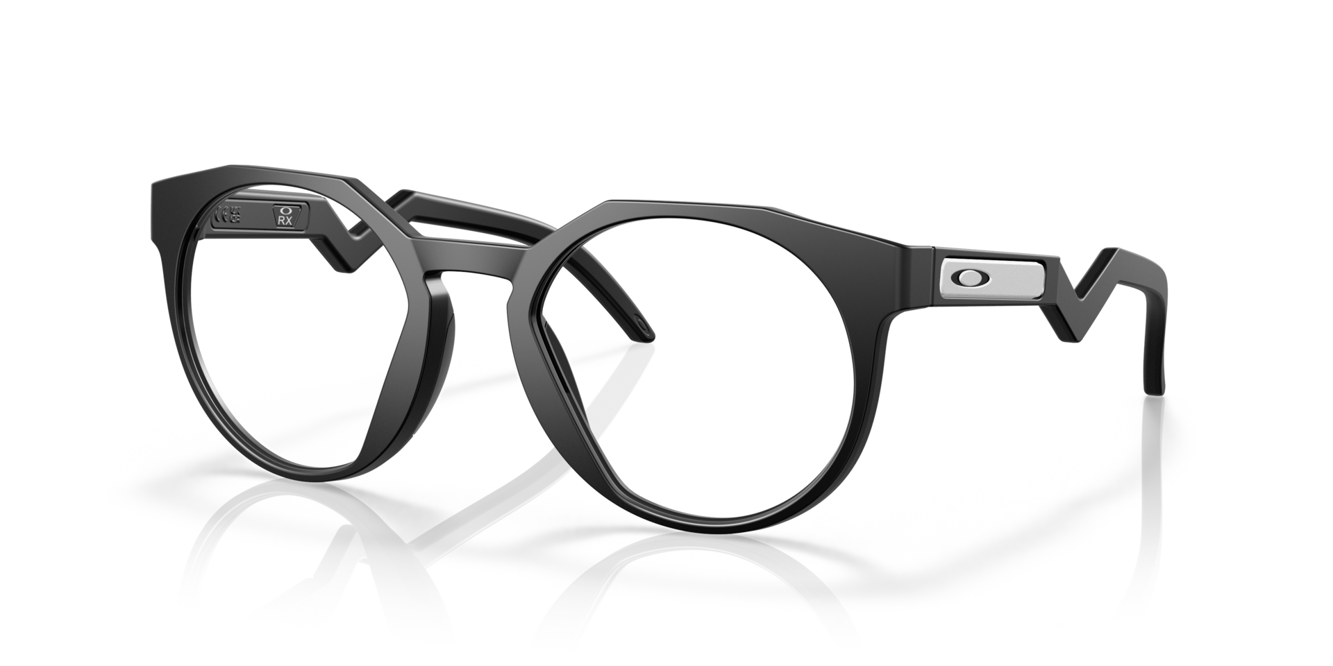Hstn Matte Black PlasticEyeglass Frames for Glasses Direct, Angle View