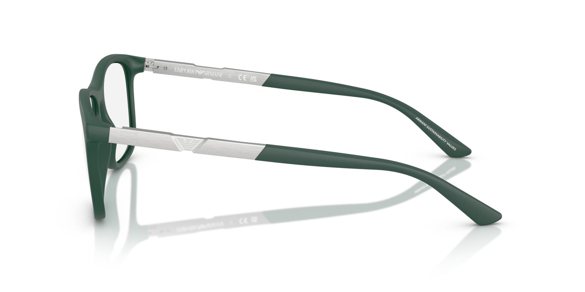 EA3247 Matte Dark Green PlasticEyeglass Frames for Glasses Direct, Side View