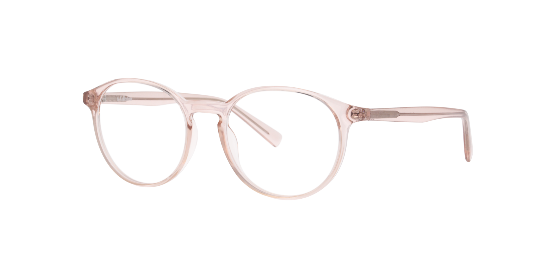 Joe Transparent Nude PlasticEyeglass Frames for Glasses Direct, Angle View