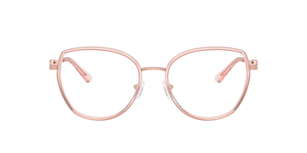 Michael Kors Women's Pink Transparent Round Metal Eyeglasses Online - Full Rim - Mk3101