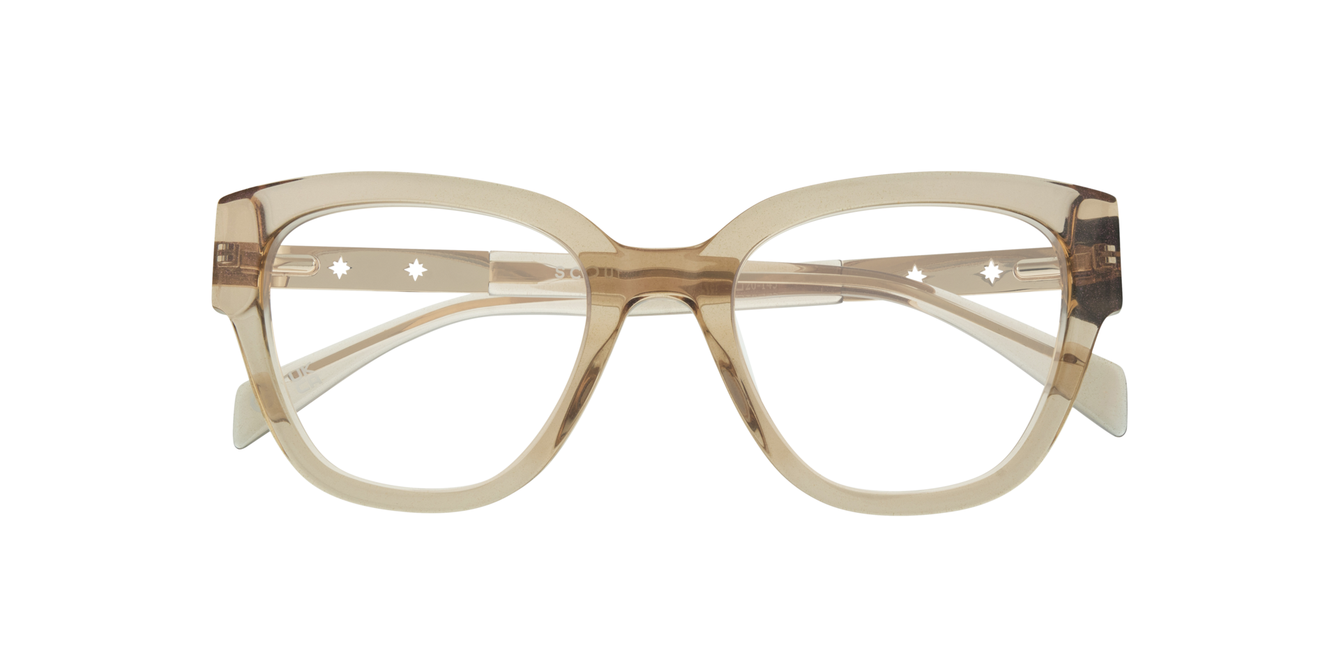 Kenzie Crystal Beige Glitter AcetateEyeglass Frames for Glasses Direct, Closed View