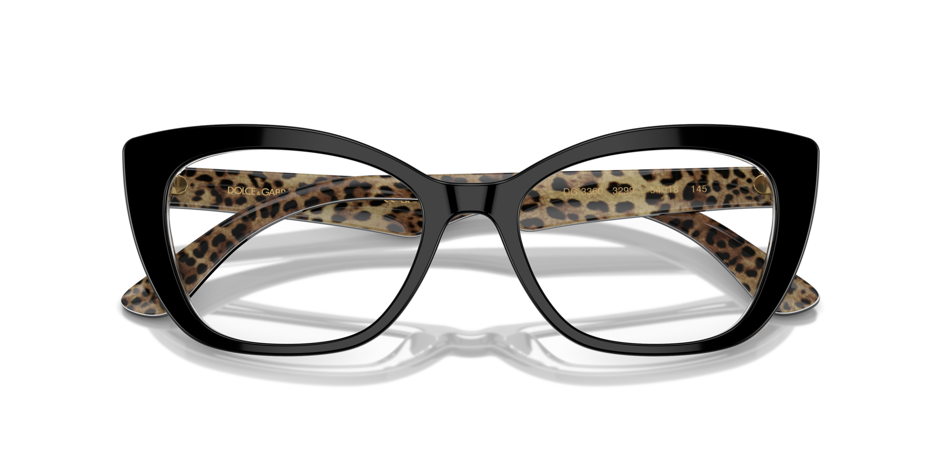DG3360 Black On Leo Brown AcetateEyeglass Frames for Glasses Direct, Closed View
