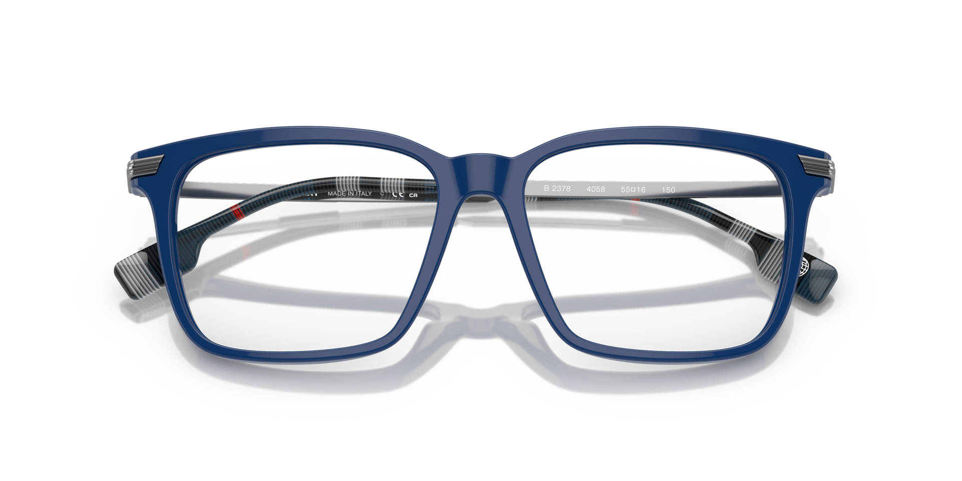 BE2378 Blue AcetateEyeglass Frames for Glasses Direct, Closed View