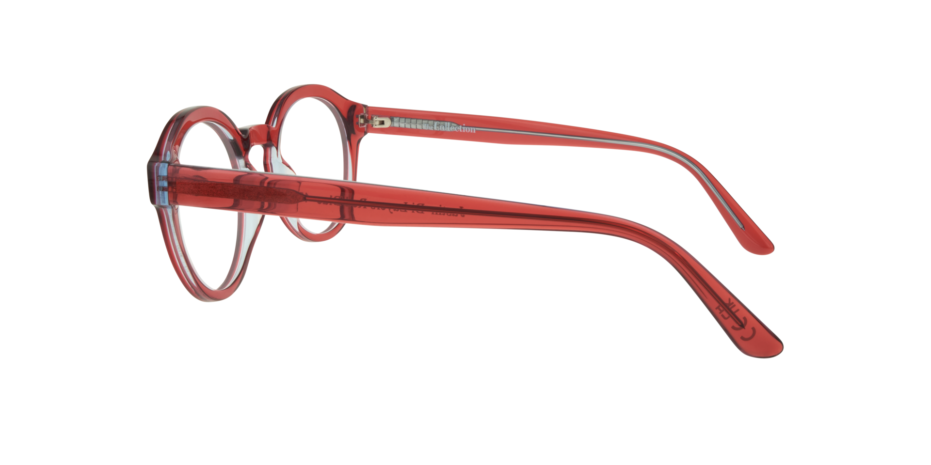 Justin Bi Layers Red & Blue AcetateEyeglass Frames for Glasses Direct, Side View