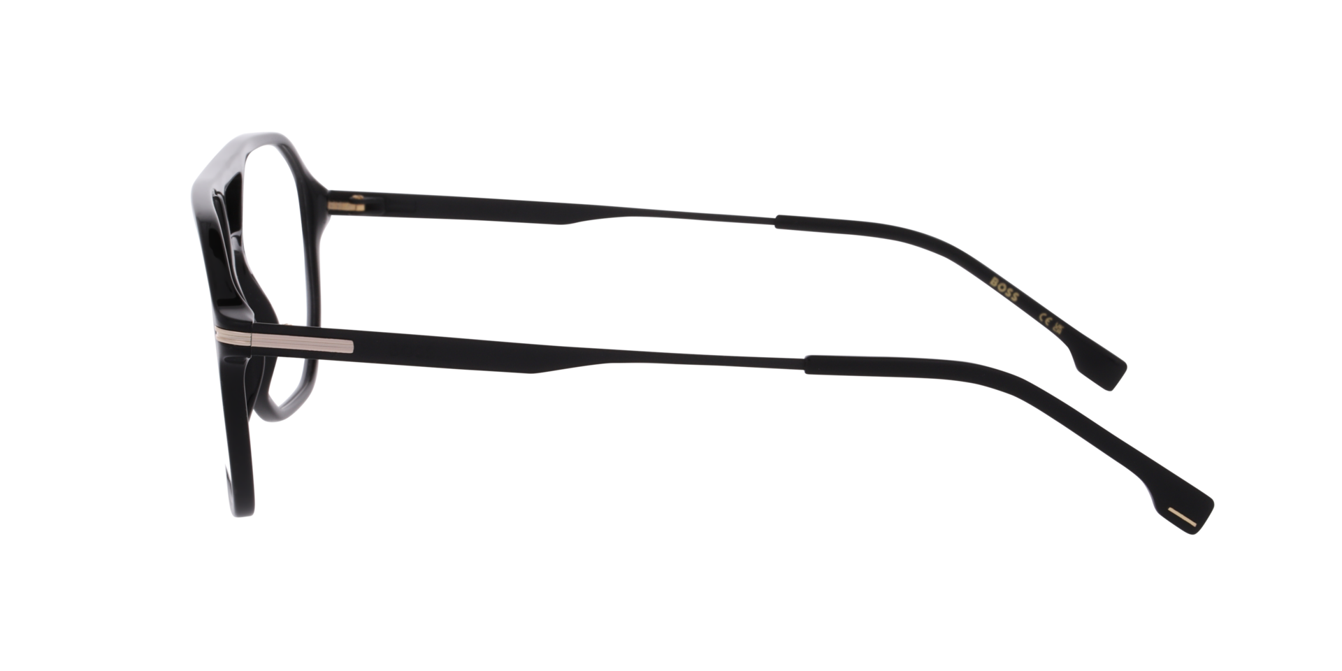 BOSS 1890 Black Gold AcetateEyeglass Frames for Glasses Direct, Side View