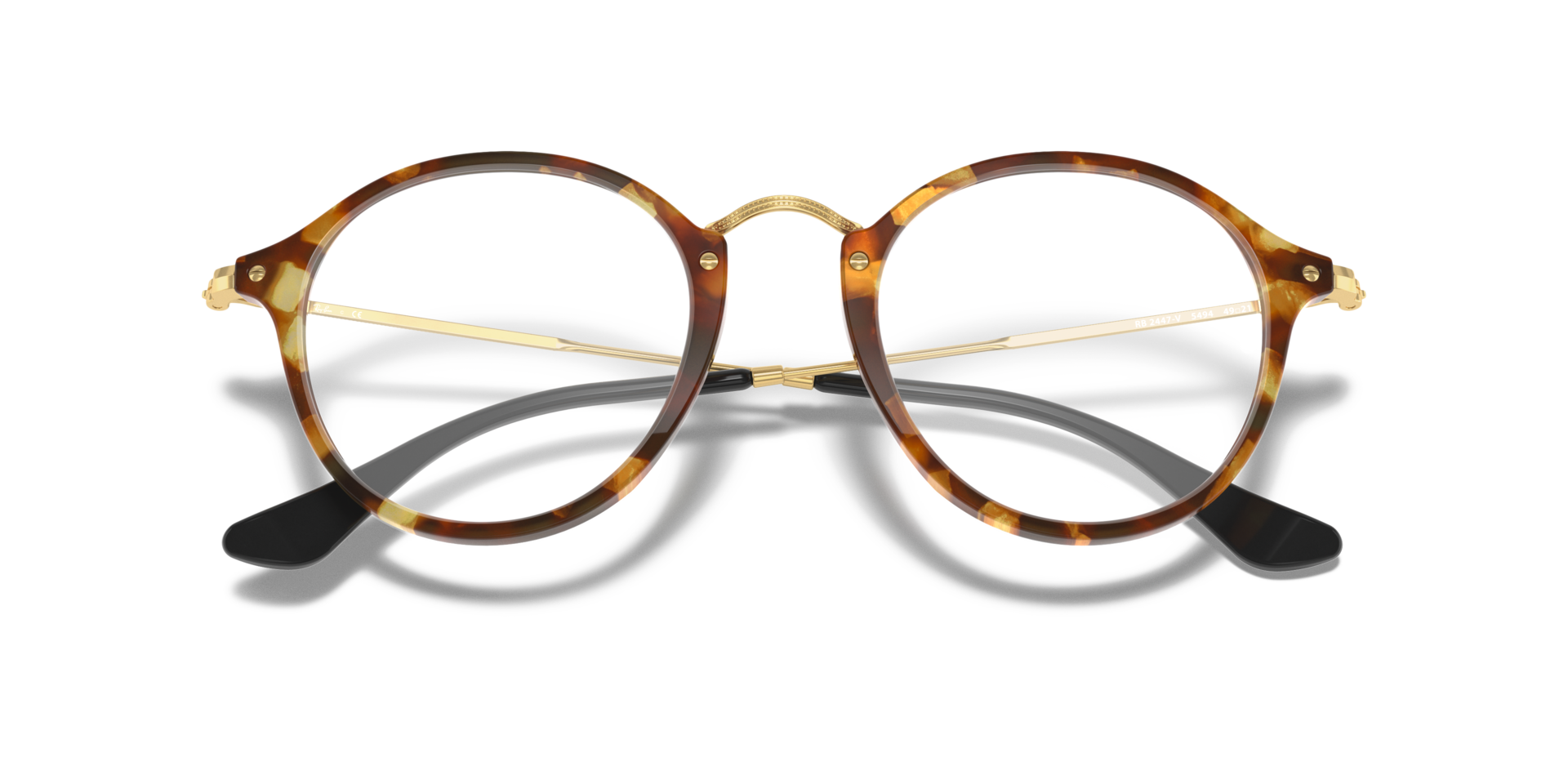 RB2447V Striped Havana AcetateEyeglass Frames for Glasses Direct, Closed View