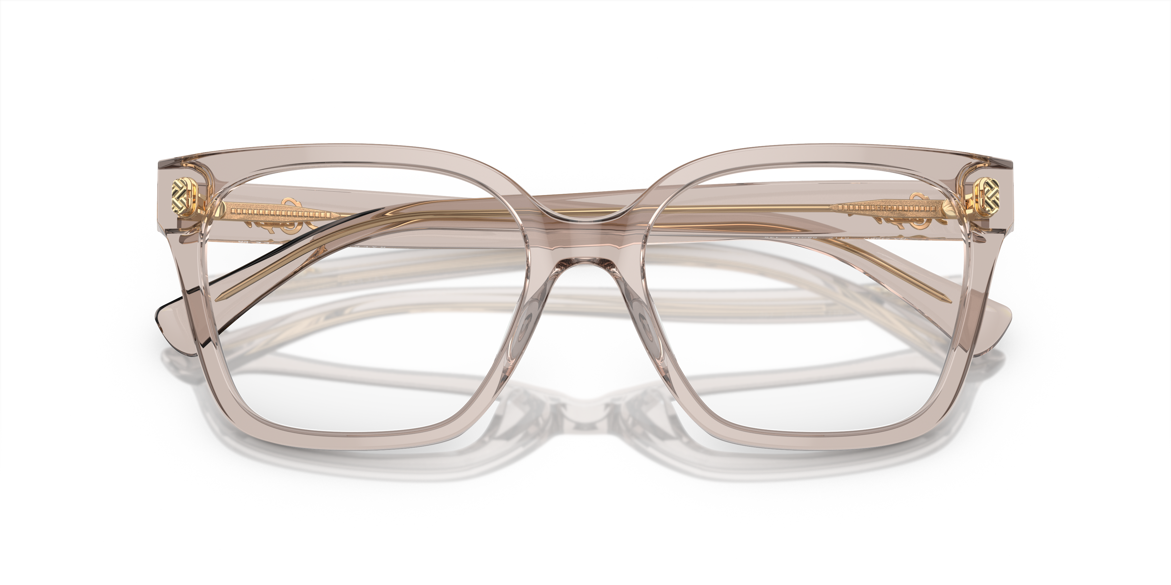 RA7158U Shiny Transparent Beige AcetateEyeglass Frames for Glasses Direct, Closed View