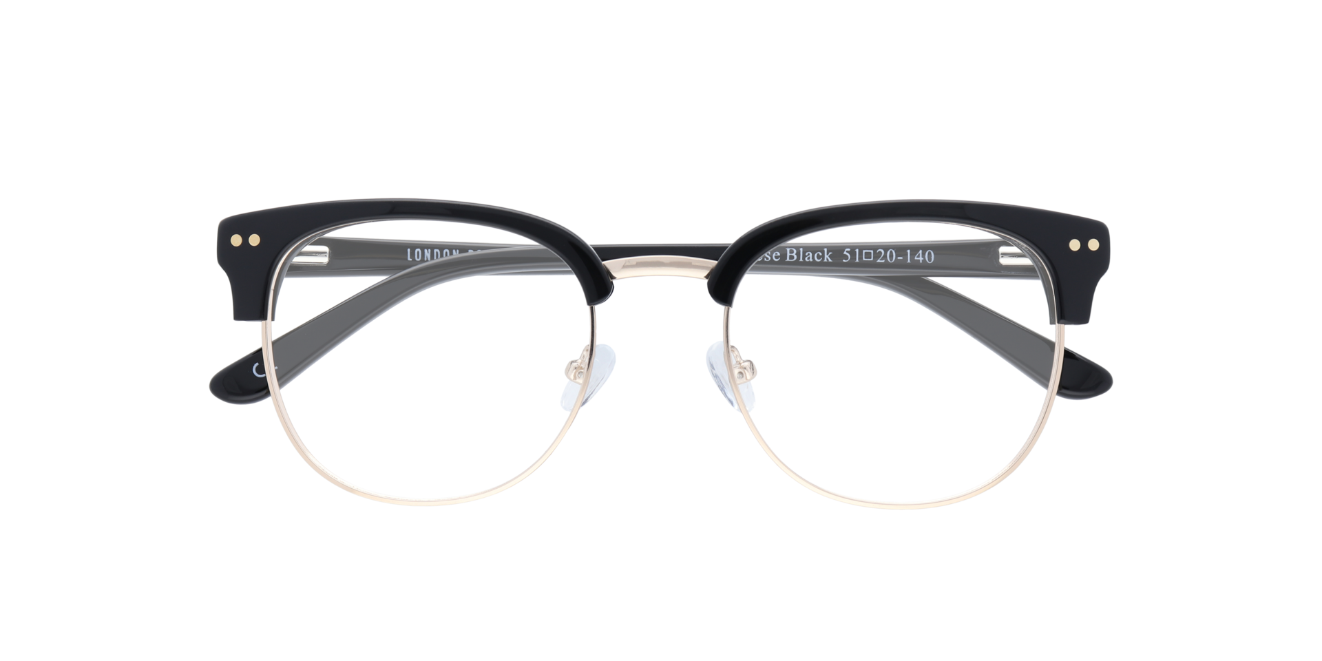 Reese Black MetalEyeglass Frames for Glasses Direct, Closed View