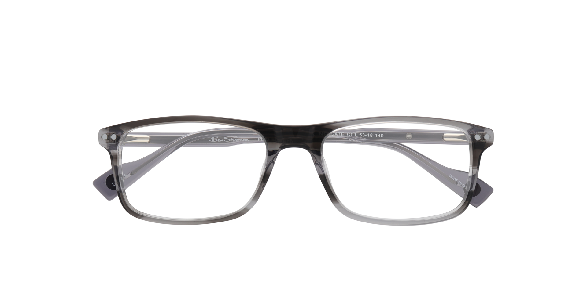 Newgate Grey MetalEyeglass Frames for Glasses Direct, Closed View
