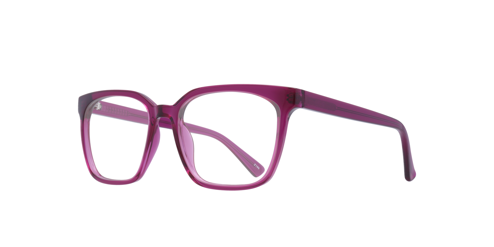 Gian Crystal Pink PlasticEyeglass Frames for Glasses Direct, Angle View