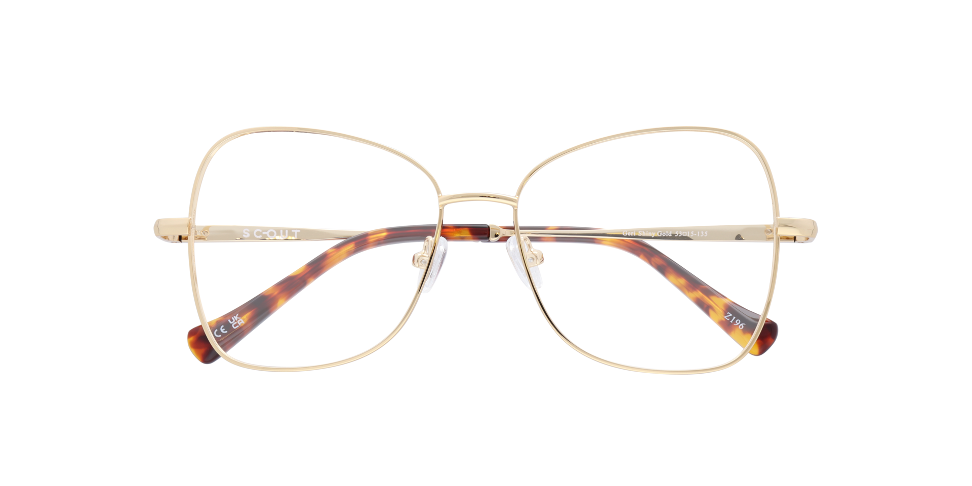 Geri Shiny Gold MetalEyeglass Frames for Glasses Direct, Closed View