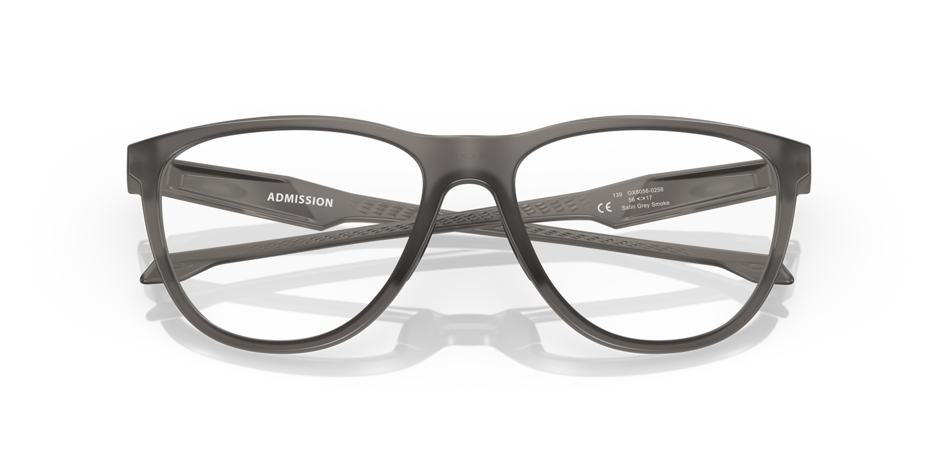 Admission Satin Grey Smoke PlasticEyeglass Frames for Glasses Direct, Closed View