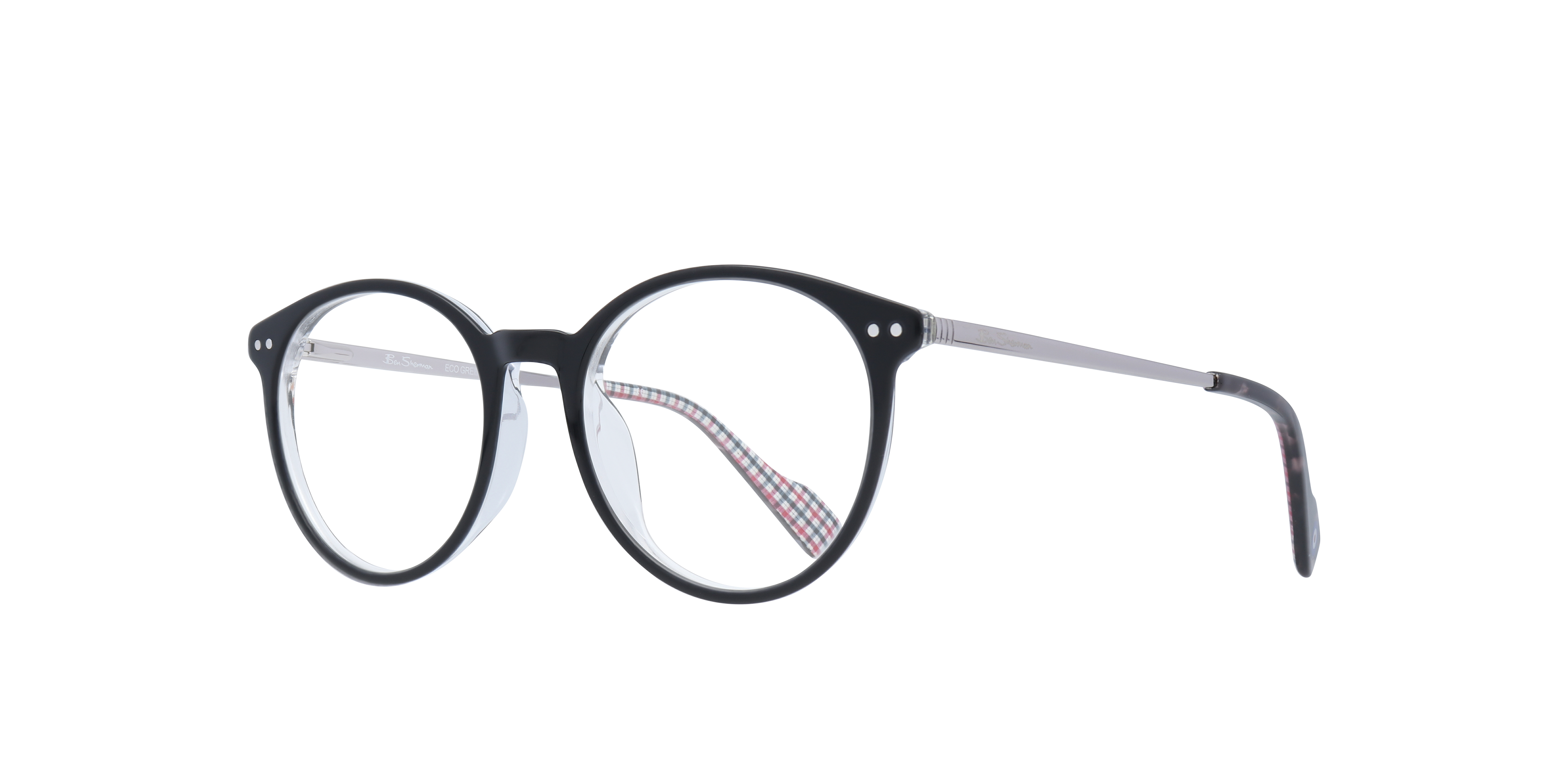 Fitzroy BN Black MetalEyeglass Frames for Glasses Direct, Angle View