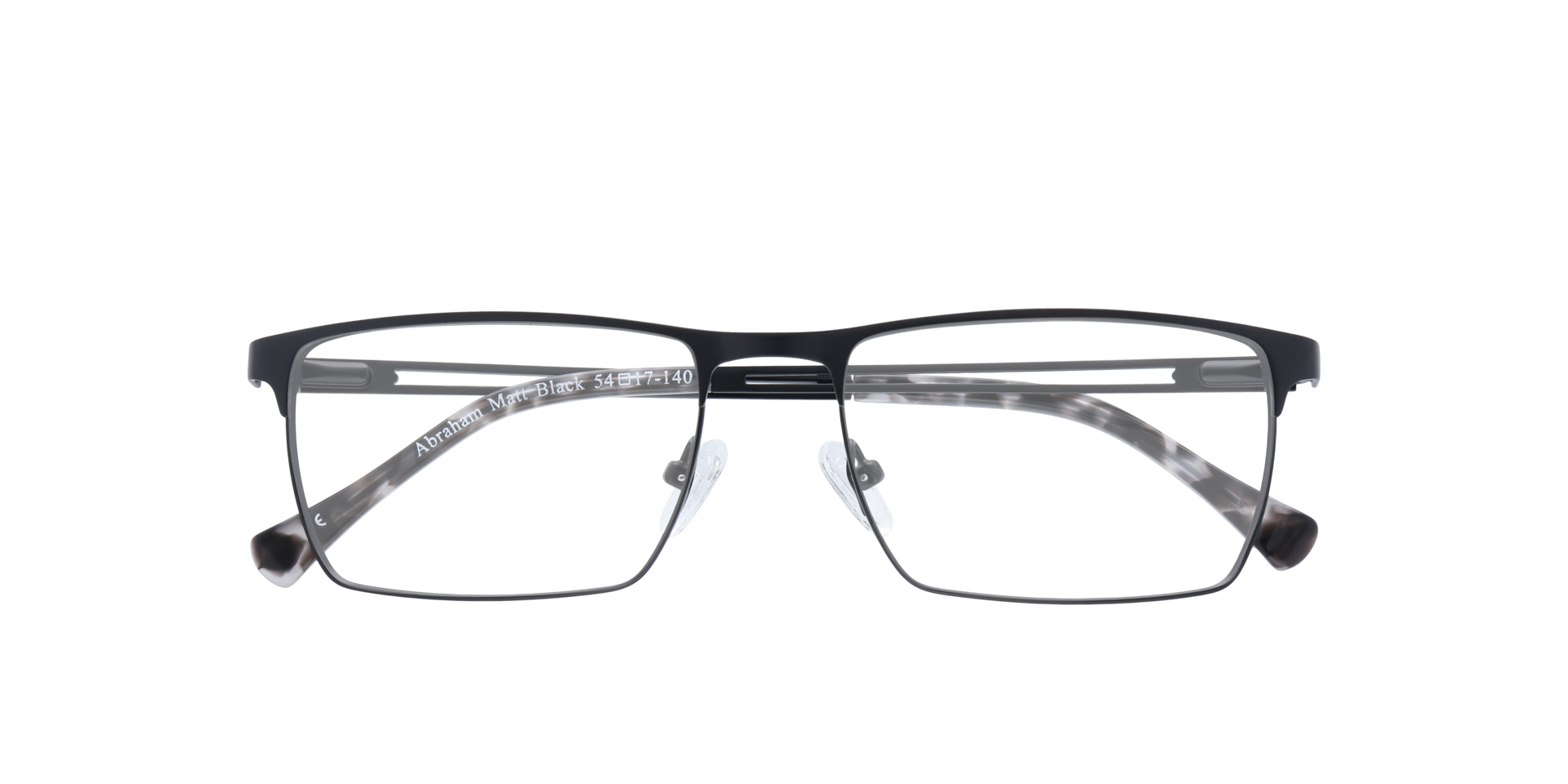 Abraham Matte Black MetalEyeglass Frames for Glasses Direct, Closed View