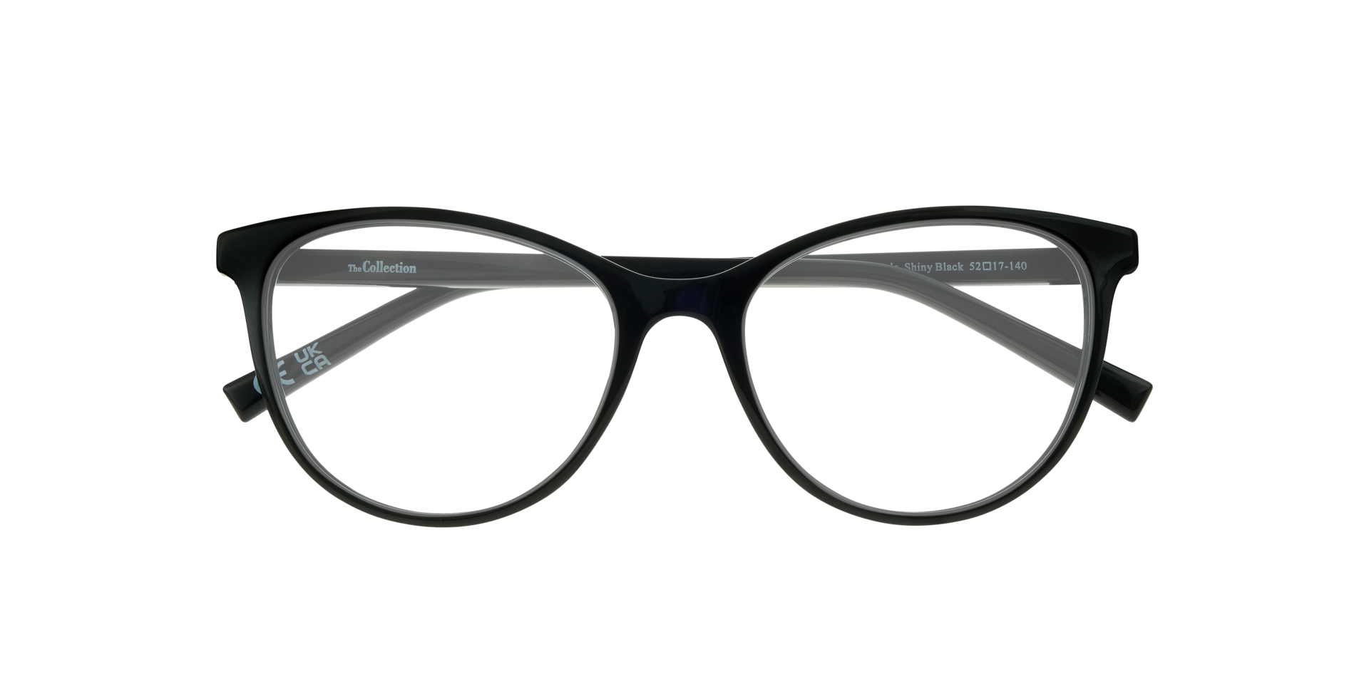 Leyla Shiny Black PlasticEyeglass Frames for Glasses Direct, Closed View