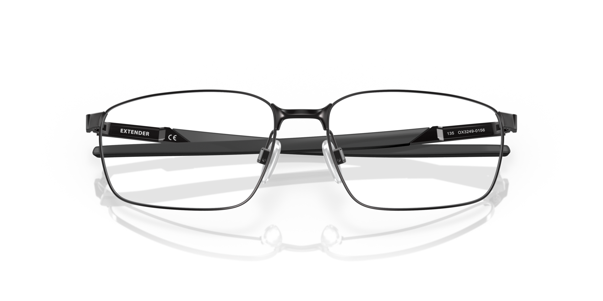 Extender Satin Black MetalEyeglass Frames for Glasses Direct, Closed View