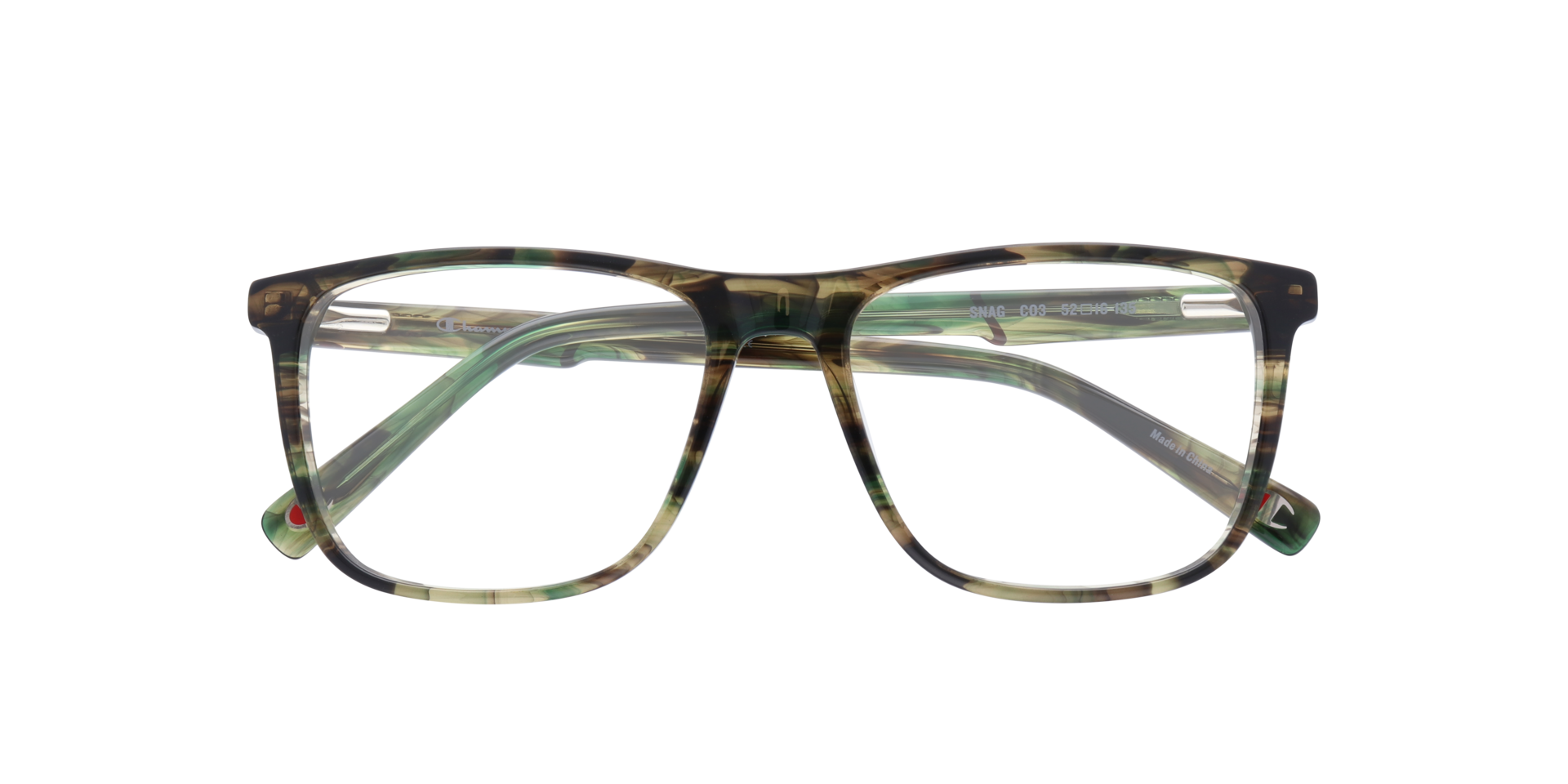 Snag Green MetalEyeglass Frames for Glasses Direct, Closed View