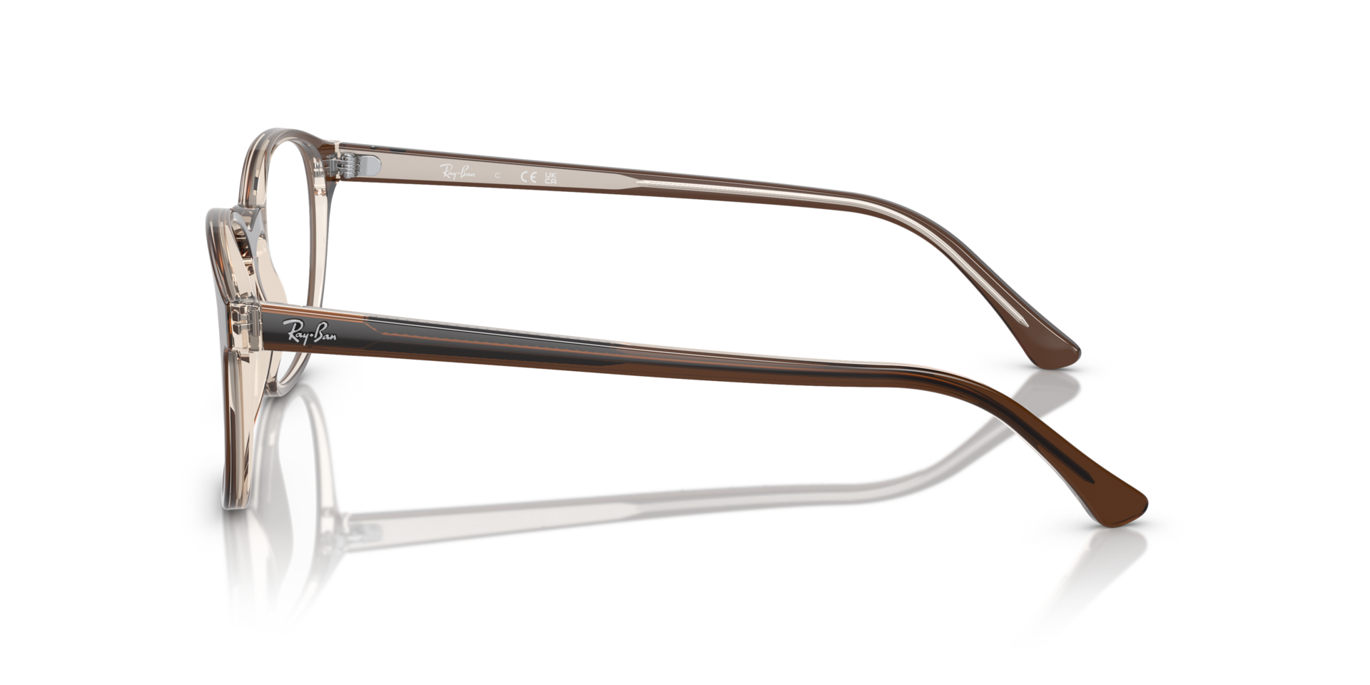 RB5417 Brown On Transparent Light Brown AcetateEyeglass Frames for Glasses Direct, Side View