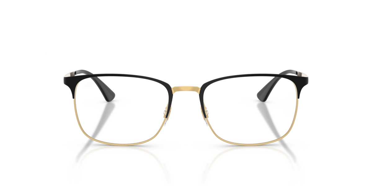 Ray-Ban Unisex Black & Gold Square Metal Eyeglasses Online - Full Rim - Rb6421