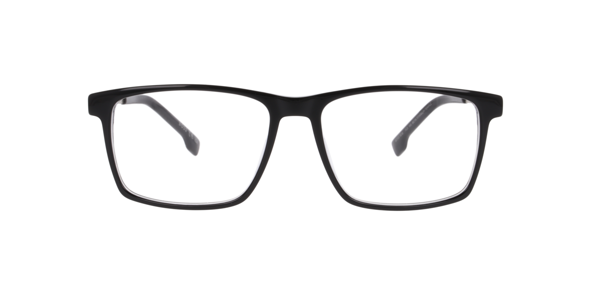 Hugo Boss Men's Black Rectangle Acetate Eyeglasses Online - Full Rim - Boss 1838
